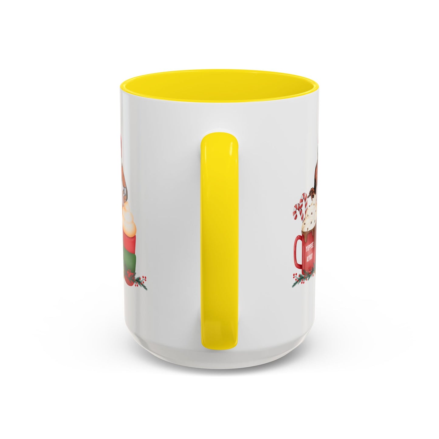 Cute Yippee Kiyay Nostalgic Movie Quote | Christmas Movie Fan Gift | Funny Christmas Gift| 1980s Nostalgia |11oz Accent Mug| 15oz Accent Mug