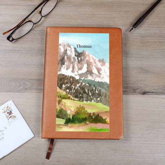 Mountain View Personalized Leather Journal