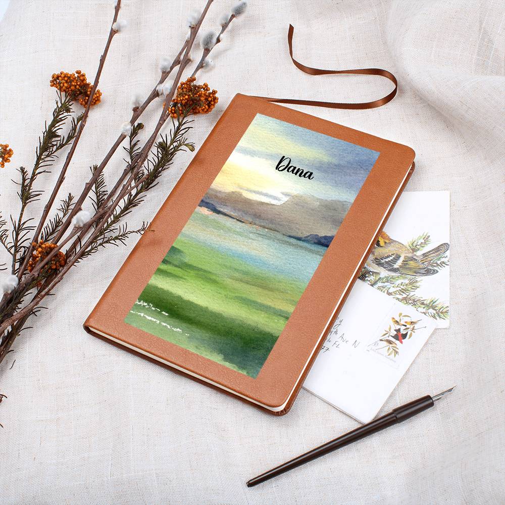 Personalized Under the Comet Sky – Nightfall Reflection Leather Journal