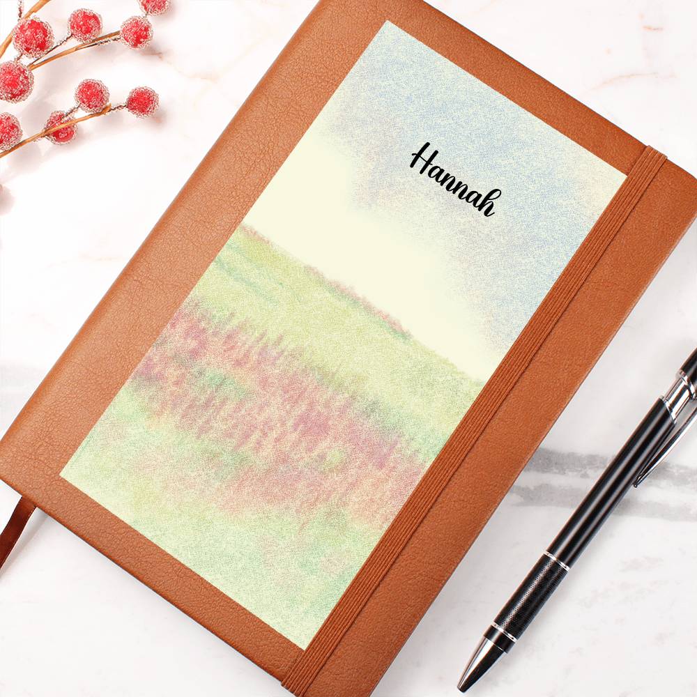 Personalized Grassy Golden Field Writing Leather Journal