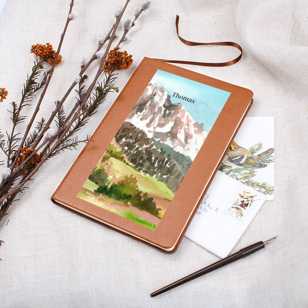 Mountain View Personalized Leather Journal
