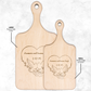 Anamarie and Joanna Singh 2-13-95 Personalized Hardwood Paddle Cutting Board