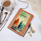 Personalized Watercolor Forest Art Scene Leather Journal