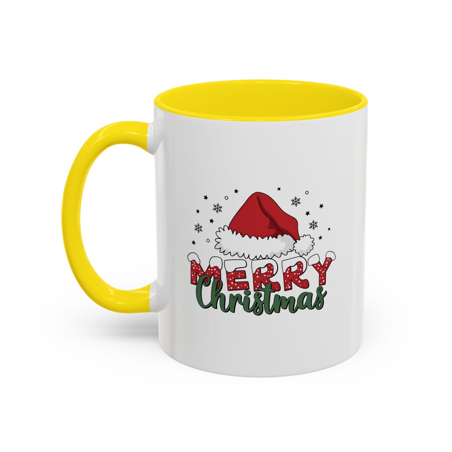 Merry Christmas Santa Hat | Cute Christmas Mug | Christmas Gift | 11oz Accent Mug | 15oz Accent Mug | Gift for Kids | Teen Gitf