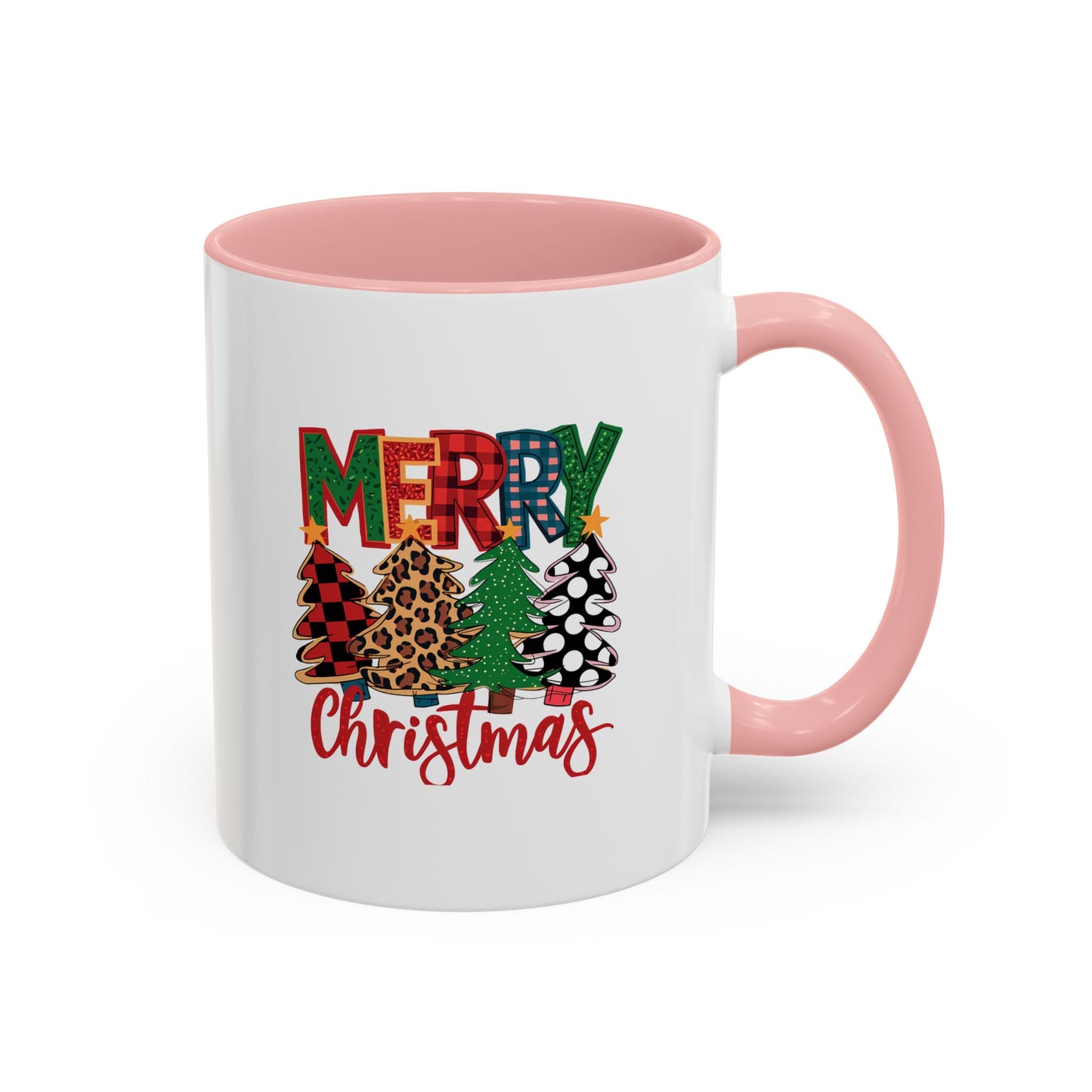 Colorful Merry Christmas Trees Mug | Christmas Mug | Christmas Gift | 11oz Accent Mug | 15oz Accent Mug