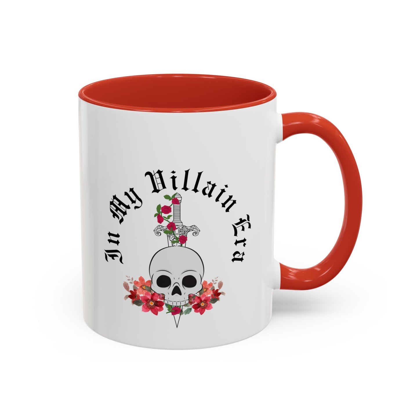 Cute In My Villain Era Mug | Villain Era | Decorative Roses with Skull Mug | Cute Villain Mug | 11oz Accent Mug | 15oz Accent Mug