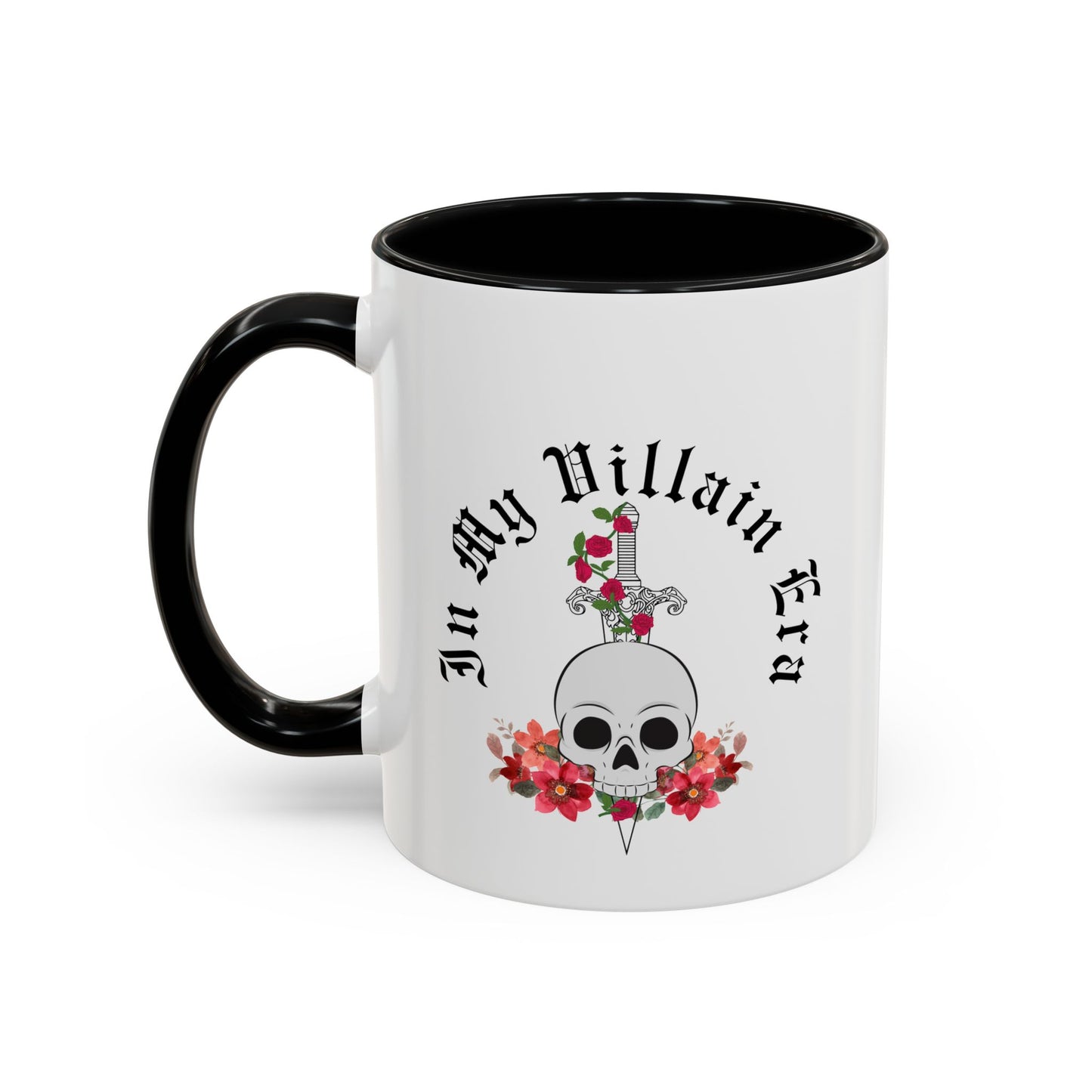 Cute In My Villain Era Mug | Villain Era | Decorative Roses with Skull Mug | Cute Villain Mug | 11oz Accent Mug | 15oz Accent Mug