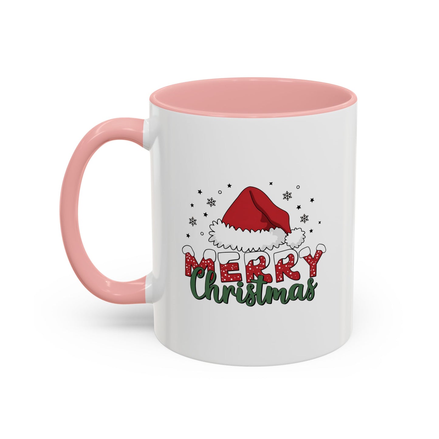 Merry Christmas Santa Hat | Cute Christmas Mug | Christmas Gift | 11oz Accent Mug | 15oz Accent Mug | Gift for Kids | Teen Gitf