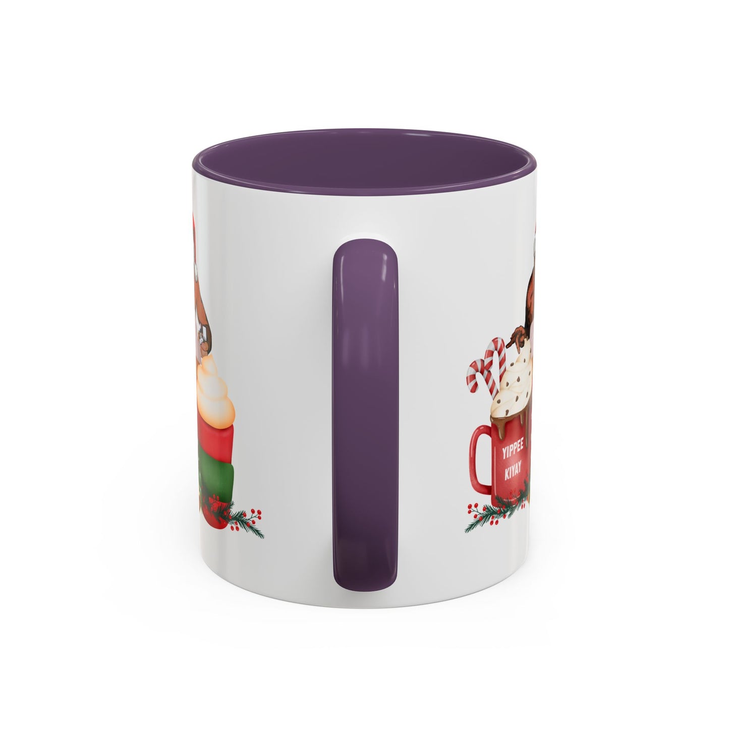 Cute Yippee Kiyay Nostalgic Movie Quote | Christmas Movie Fan Gift | Funny Christmas Gift| 1980s Nostalgia |11oz Accent Mug| 15oz Accent Mug