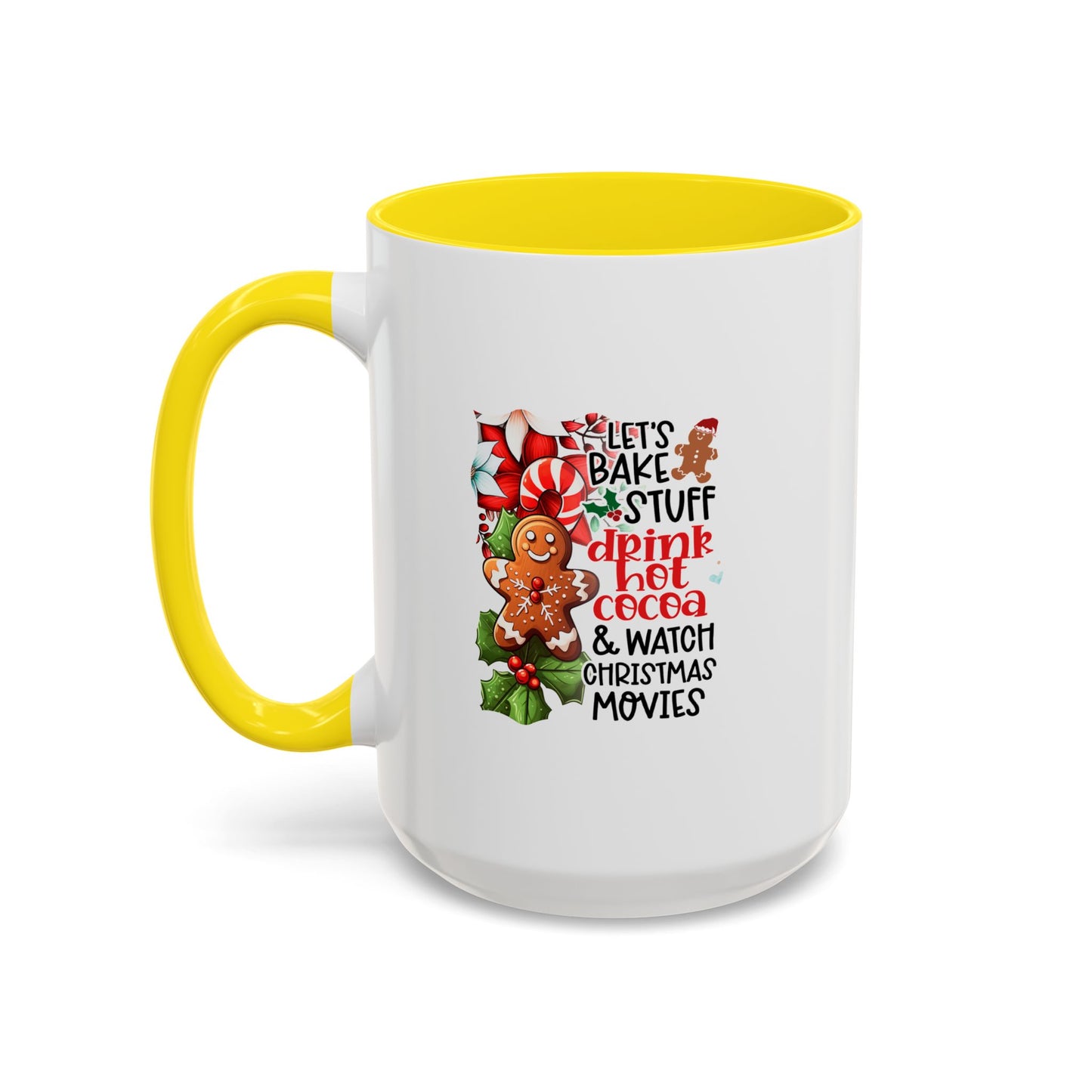 Cute Gingerbread Christmas Mug | Christmas Gift Idea | Christmas Movie Watching Mug | 11oz Accent Mug | 15oz Accent Mug | Gift Idea