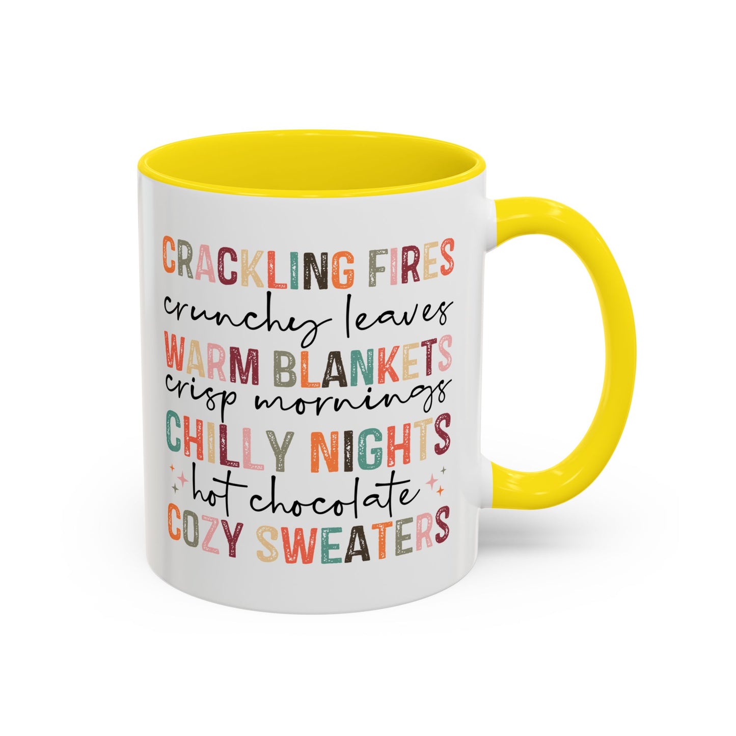 Colorful Crackling Fires Crunchy Leaves Fall Vibes Mug | Fall Season Mug | Nature Lover Gift Idea | Fall Mug | 11oz Accent Mug | 15oz Accent Mug