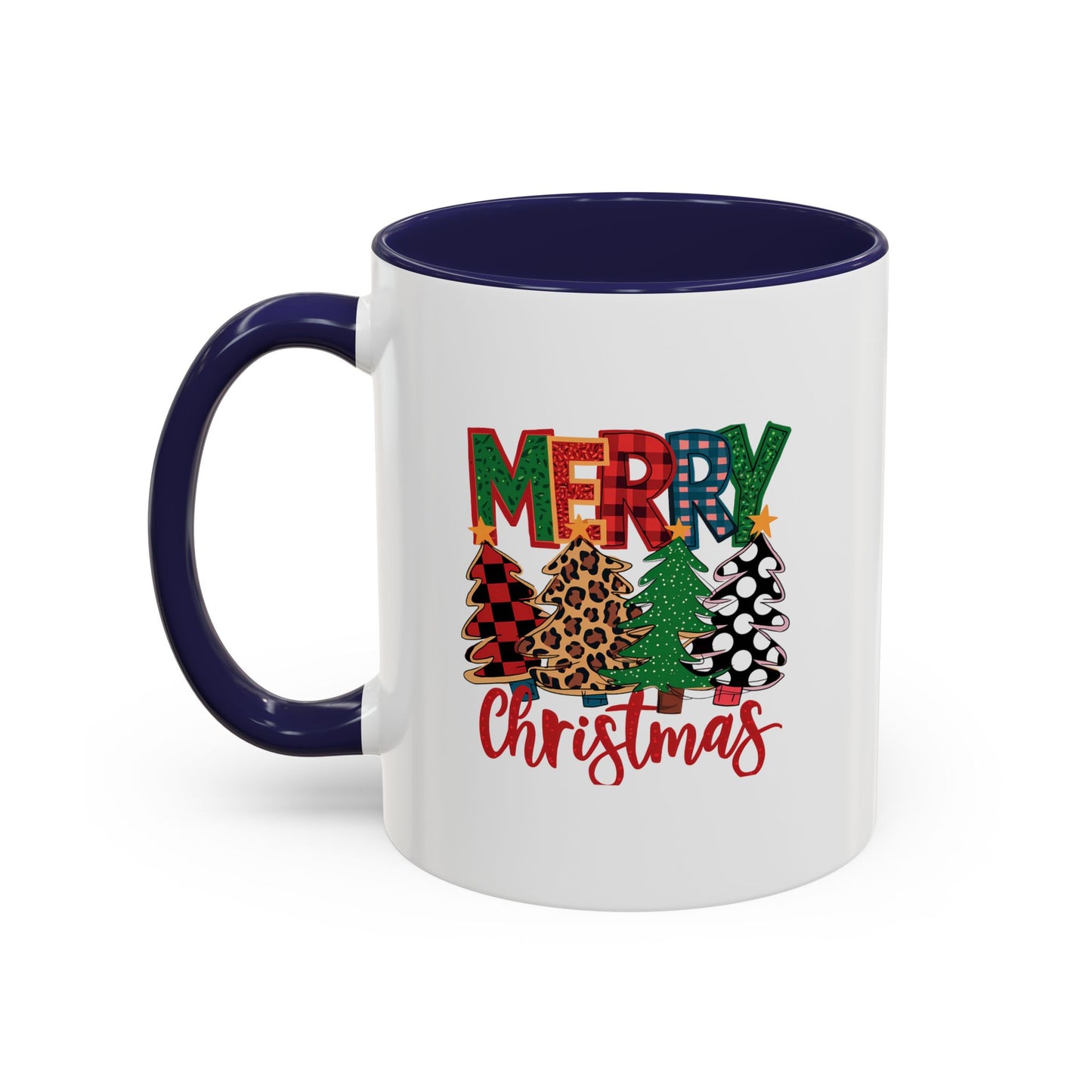 Colorful Merry Christmas Trees Mug | Christmas Mug | Christmas Gift | 11oz Accent Mug | 15oz Accent Mug
