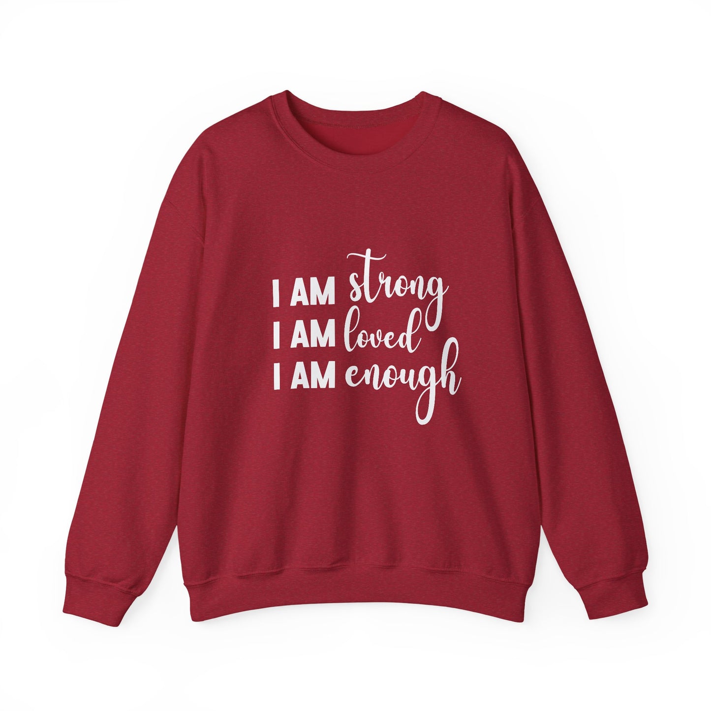 I Am Strong Inspirational Quote Unisex Heavy Blend™ | Motivational Sweatshirt | Inspirational Gift | Gift For Her | Gift For Him