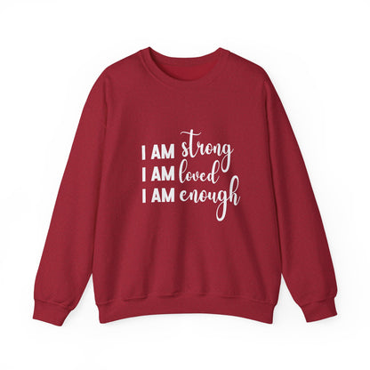 I Am Strong Inspirational Quote Unisex Heavy Blend™ | Motivational Sweatshirt | Inspirational Gift | Gift For Her | Gift For Him