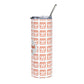 Caleb Personalized 20oz Stainless Tumbler - 'FuzzySeal Caleb' Pink Pattern