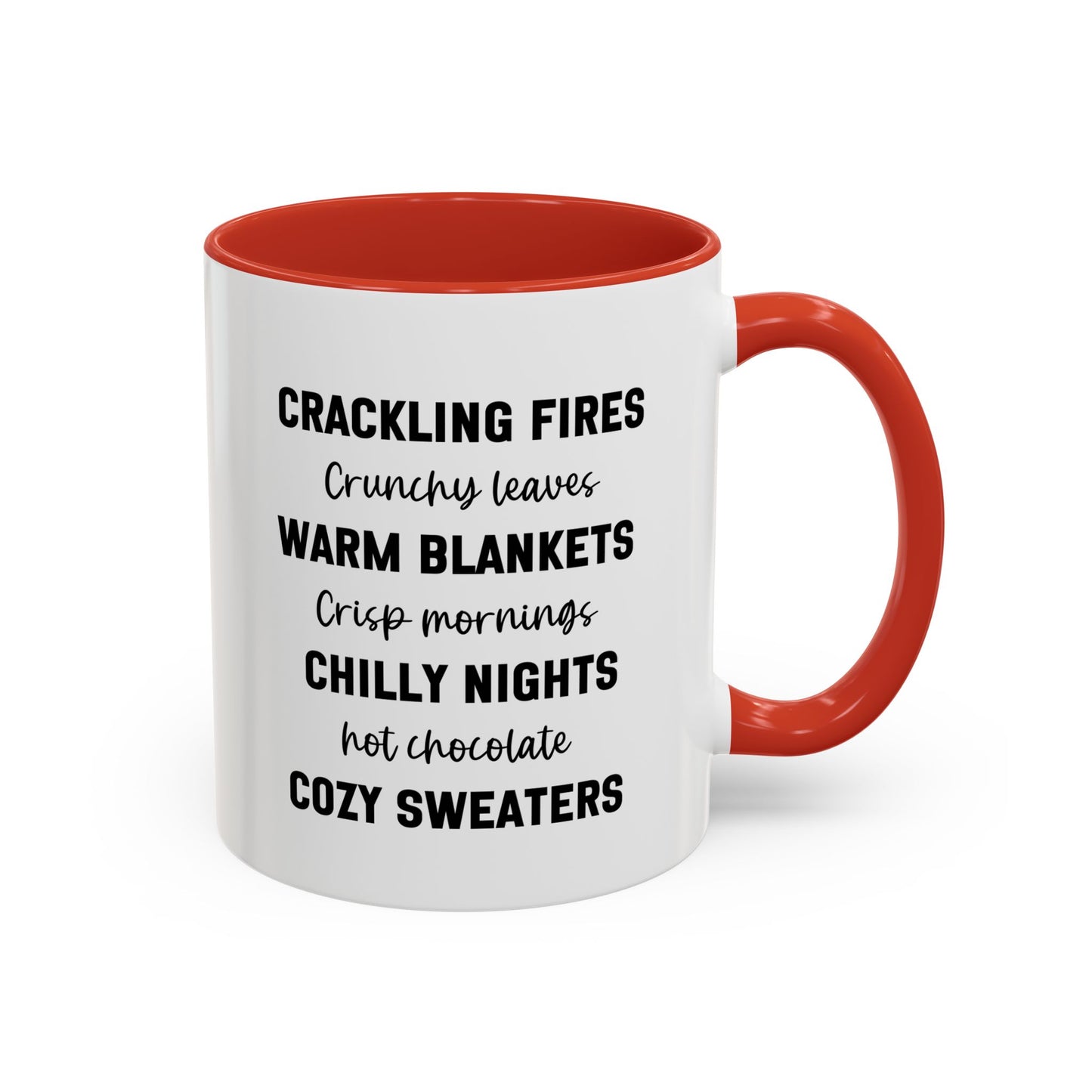 Crackling Fires Crunchy Leaves Fall Vibes Mug | Fall Season Mug | Nature Lover Gift Idea | Fall Mug | 11oz Accent Mug | 15oz Accent Mug