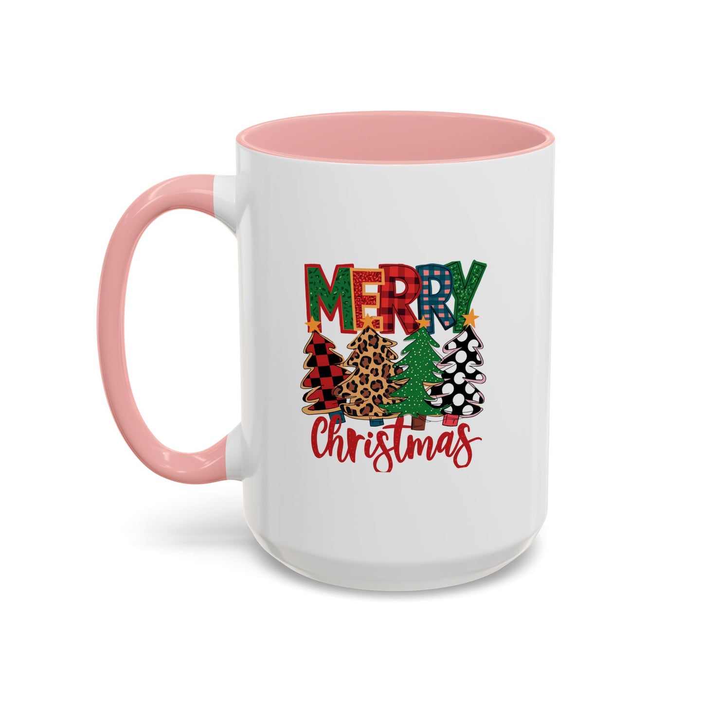 Colorful Merry Christmas Trees Mug | Christmas Mug | Christmas Gift | 11oz Accent Mug | 15oz Accent Mug