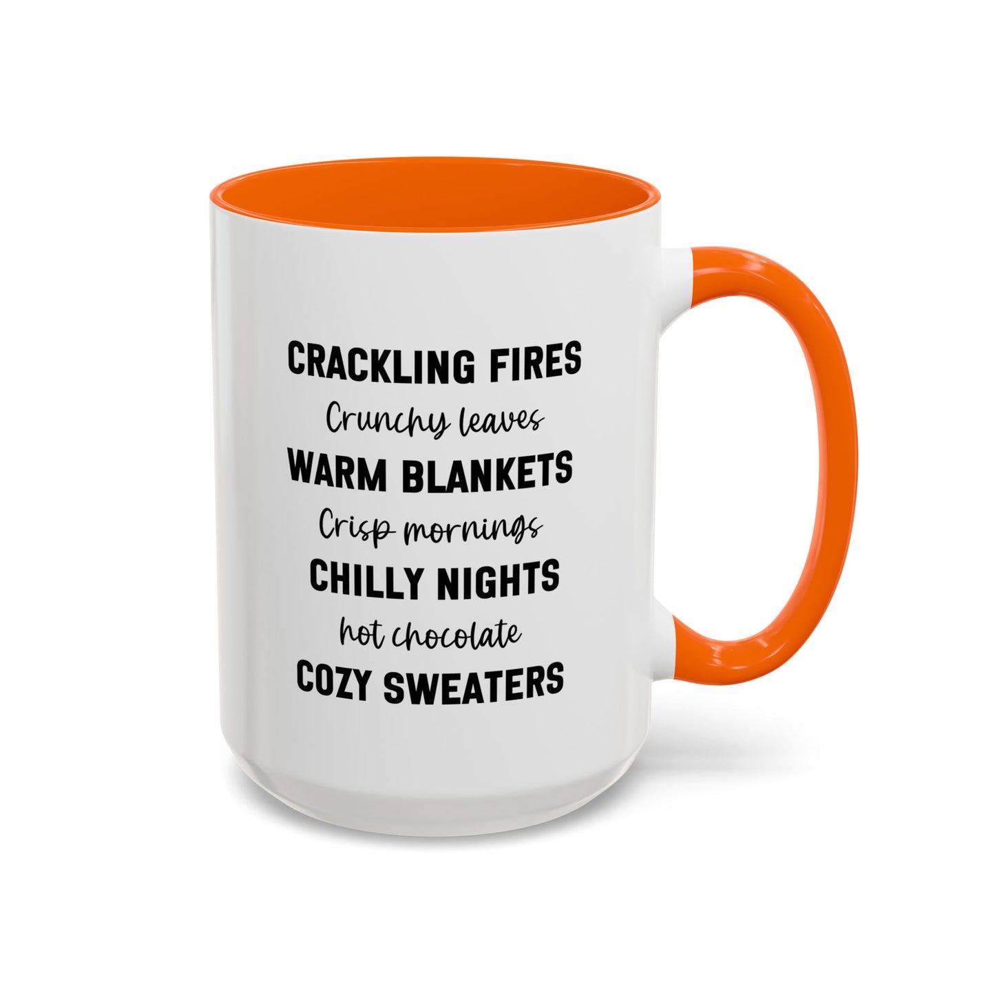 Crackling Fires Crunchy Leaves Fall Vibes Mug | Fall Season Mug | Nature Lover Gift Idea | Fall Mug | 11oz Accent Mug | 15oz Accent Mug