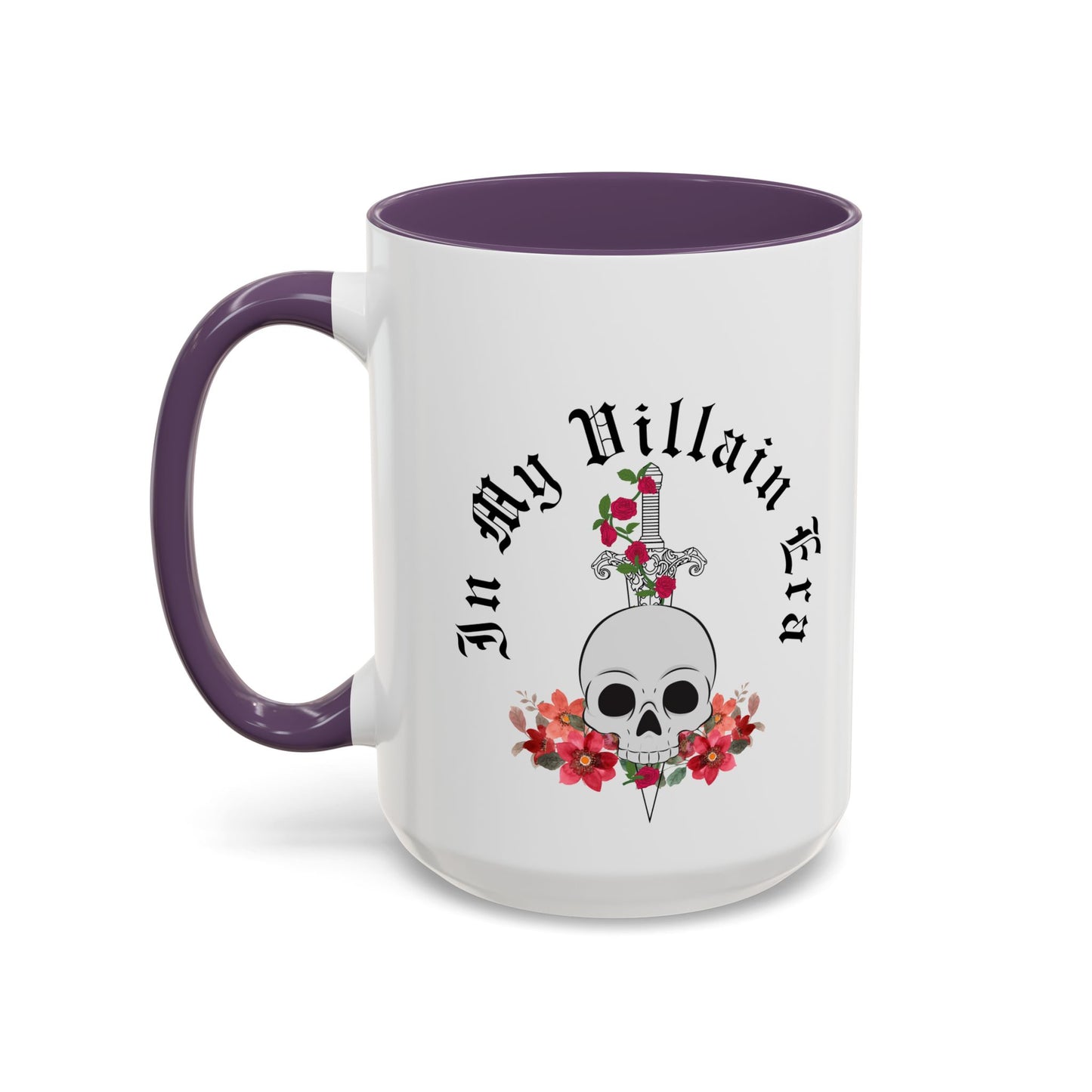 Cute In My Villain Era Mug | Villain Era | Decorative Roses with Skull Mug | Cute Villain Mug | 11oz Accent Mug | 15oz Accent Mug