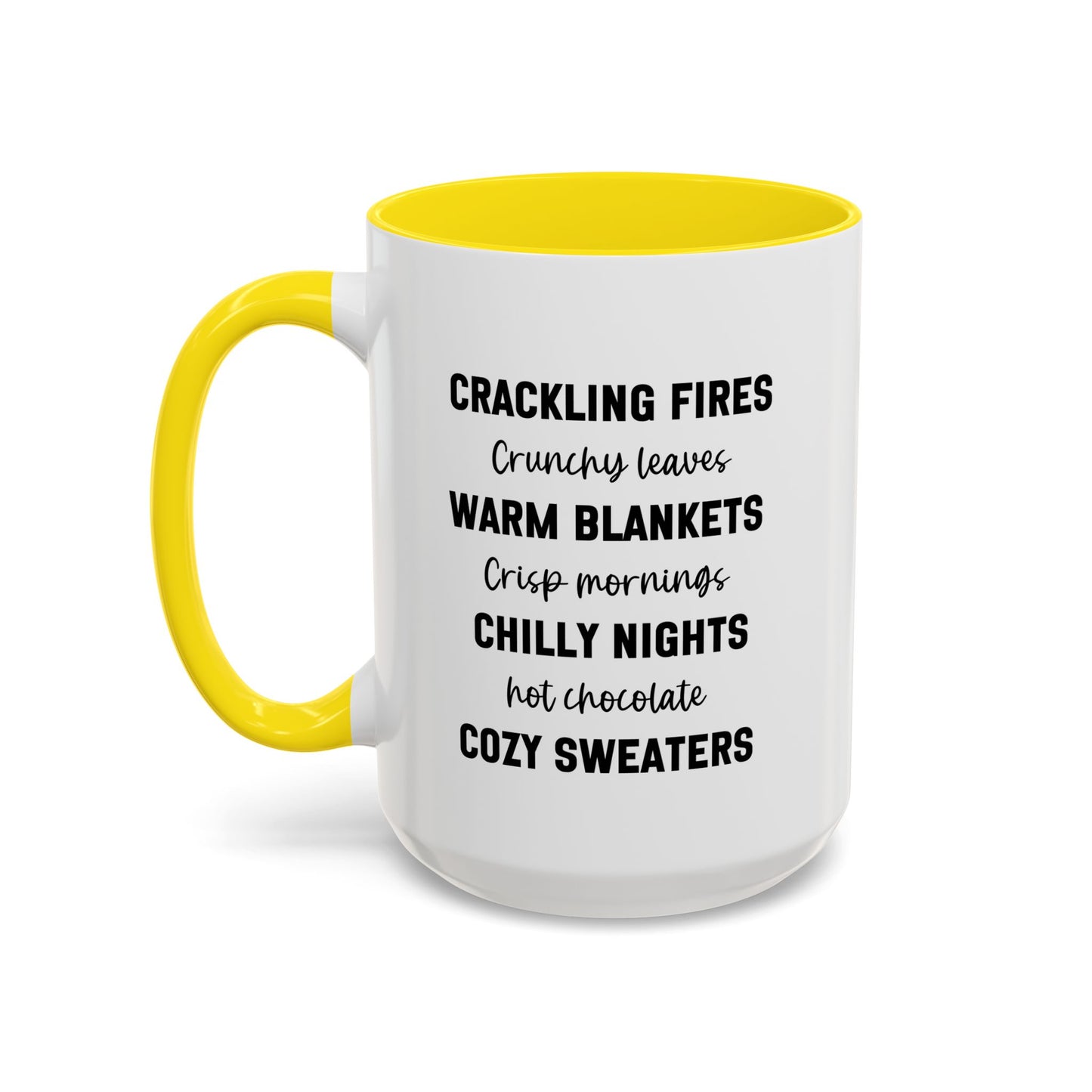 Crackling Fires Crunchy Leaves Fall Vibes Mug | Fall Season Mug | Nature Lover Gift Idea | Fall Mug | 11oz Accent Mug | 15oz Accent Mug