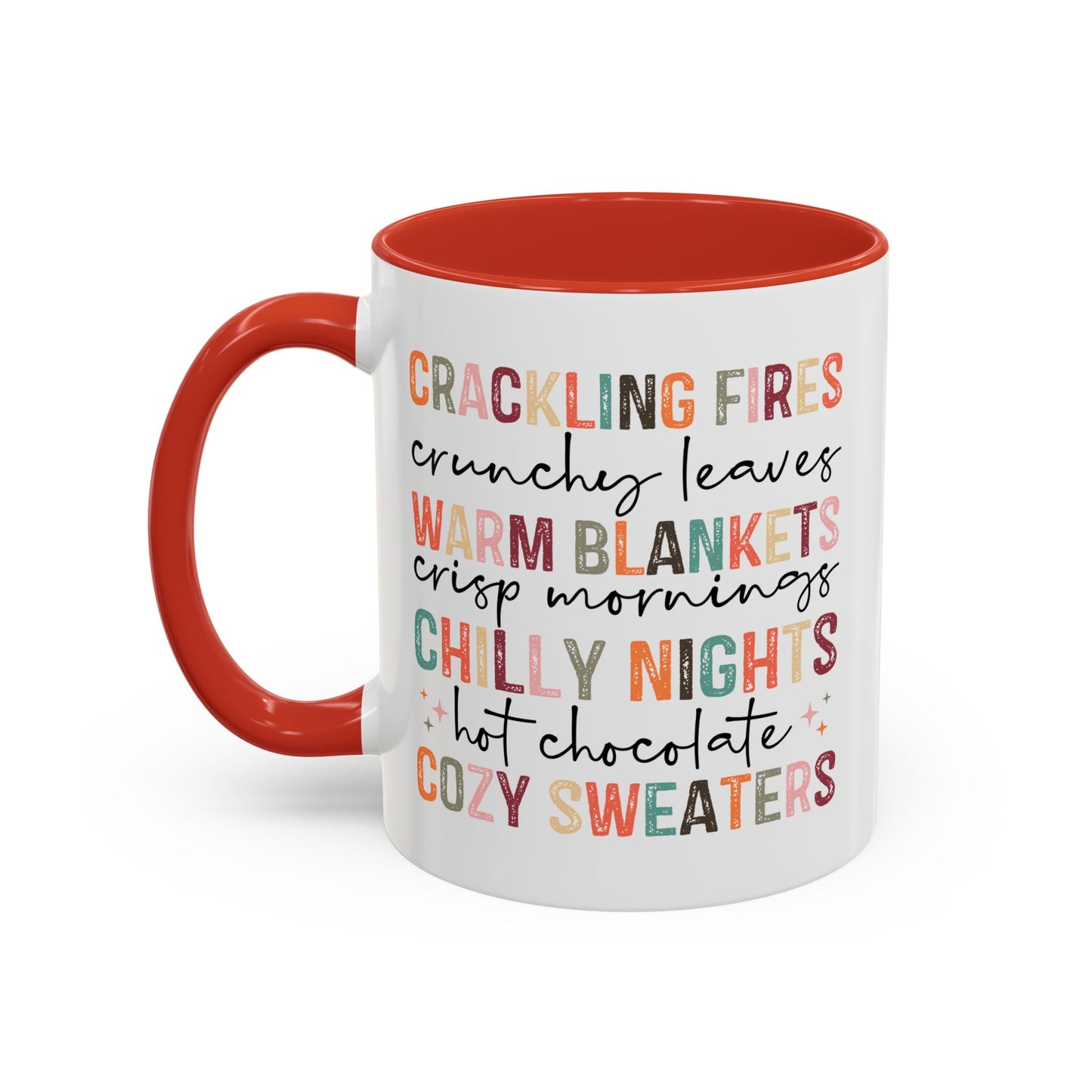 Colorful Crackling Fires Crunchy Leaves Fall Vibes Mug | Fall Season Mug | Nature Lover Gift Idea | Fall Mug | 11oz Accent Mug | 15oz Accent Mug
