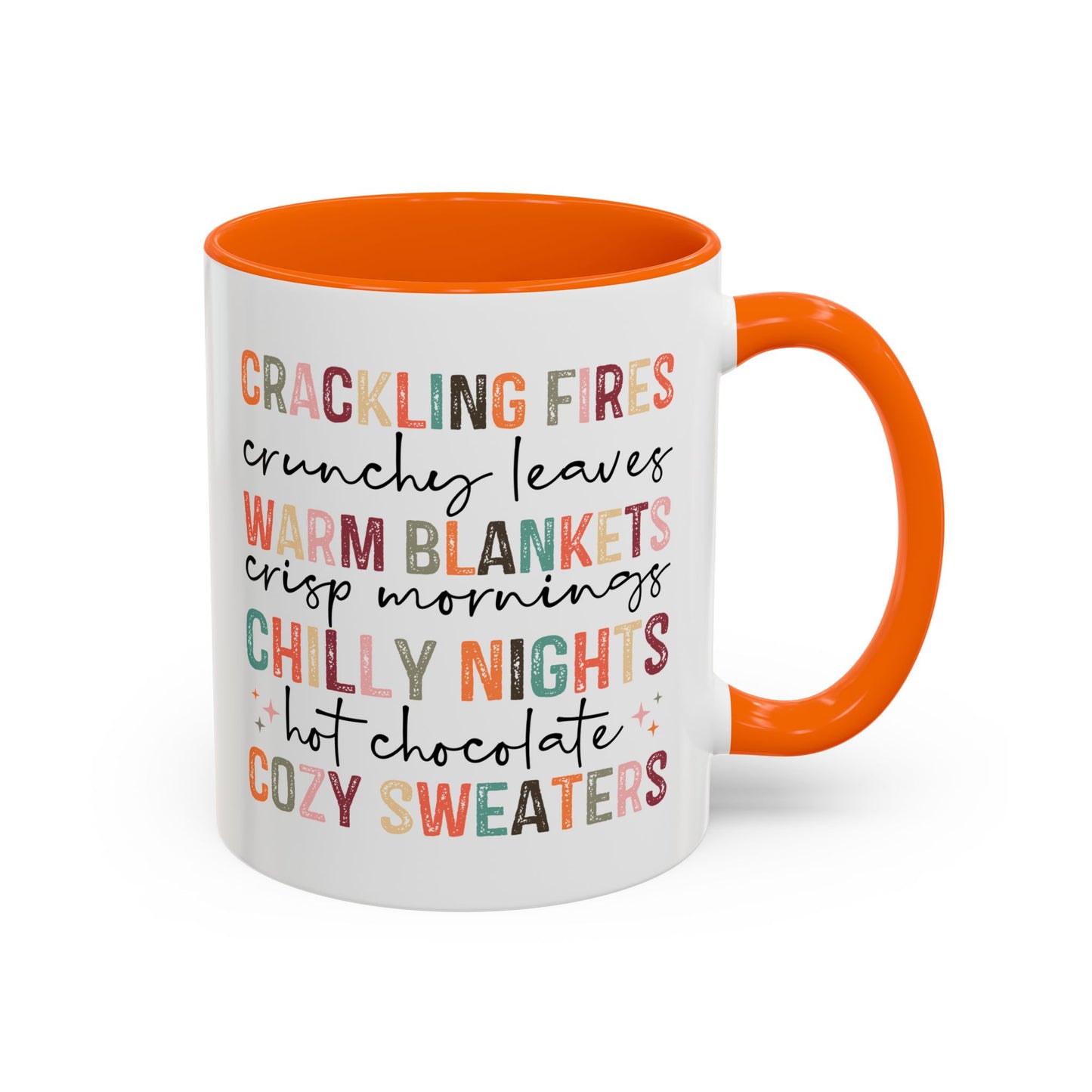 Colorful Crackling Fires Crunchy Leaves Fall Vibes Mug | Fall Season Mug | Nature Lover Gift Idea | Fall Mug | 11oz Accent Mug | 15oz Accent Mug