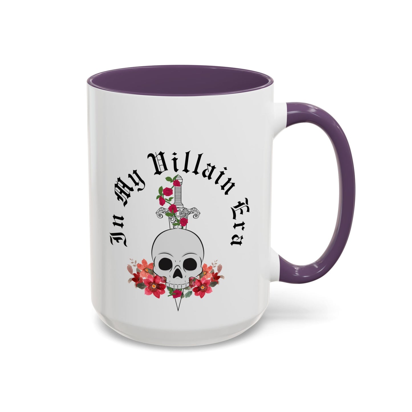 Cute In My Villain Era Mug | Villain Era | Decorative Roses with Skull Mug | Cute Villain Mug | 11oz Accent Mug | 15oz Accent Mug