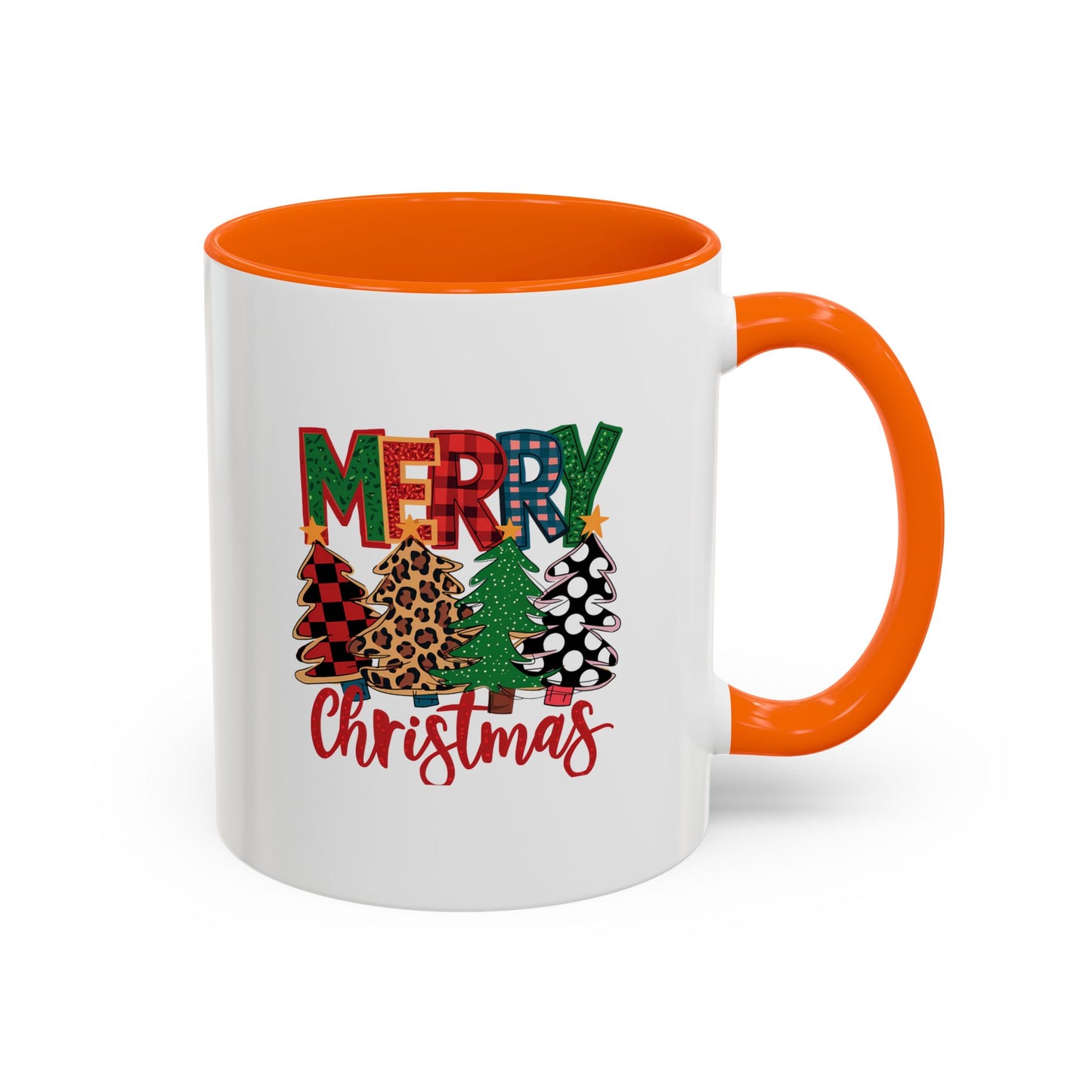 Colorful Merry Christmas Trees Mug | Christmas Mug | Christmas Gift | 11oz Accent Mug | 15oz Accent Mug