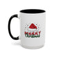 Merry Christmas Santa Hat | Cute Christmas Mug | Christmas Gift | 11oz Accent Mug | 15oz Accent Mug | Gift for Kids | Teen Gitf