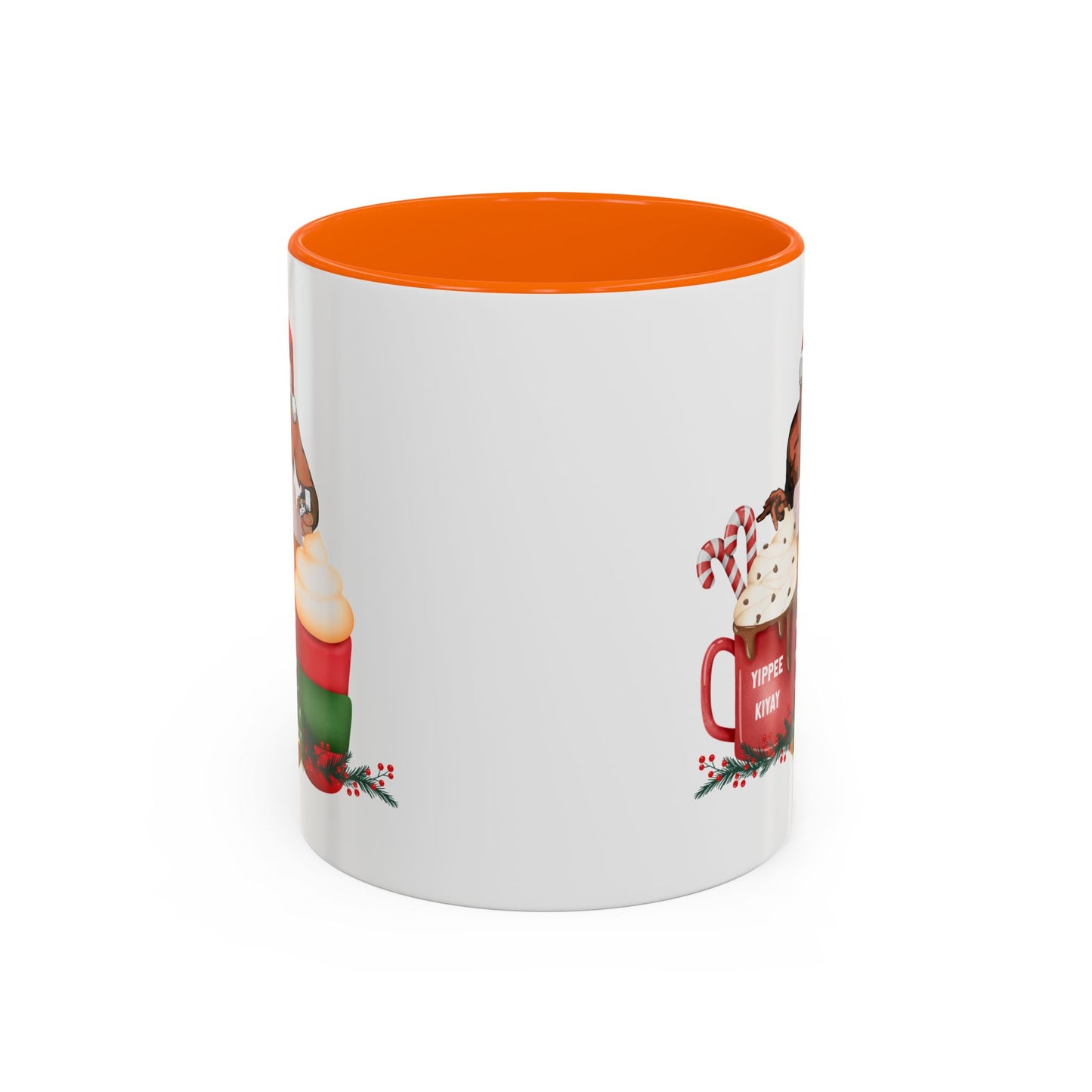 Cute Yippee Kiyay Nostalgic Movie Quote | Christmas Movie Fan Gift | Funny Christmas Gift| 1980s Nostalgia |11oz Accent Mug| 15oz Accent Mug