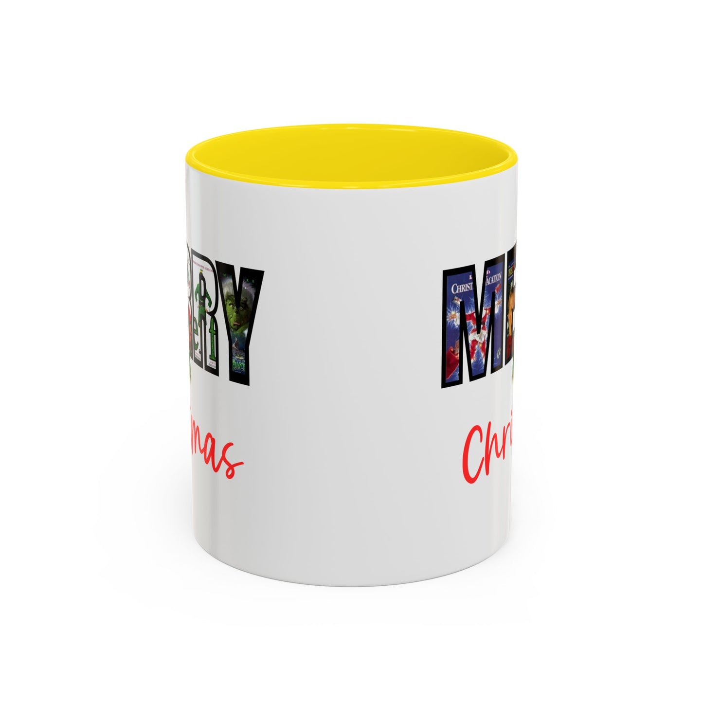 Cute Merry Christmas Nostalgic Holiday Movie Poster Mug | Christmas Gift | Christmas Bells | 11oz Accent Mug | 15oz