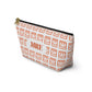 Madison Pouch Personalized Monogram Accessory Pouch — Orange Monogram 'MRE' T-Bottom Makeup Bag