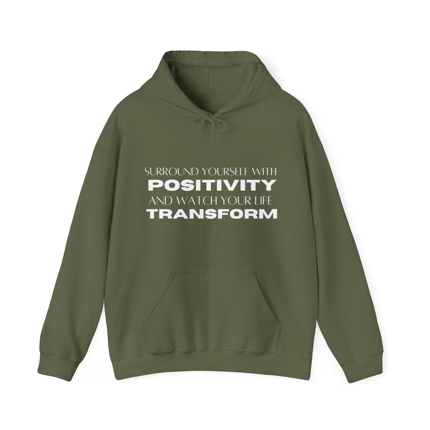 Surround Yourself With Positivity Plain Text Hoodie | Motivational Gift For Her | Inspirational Quote