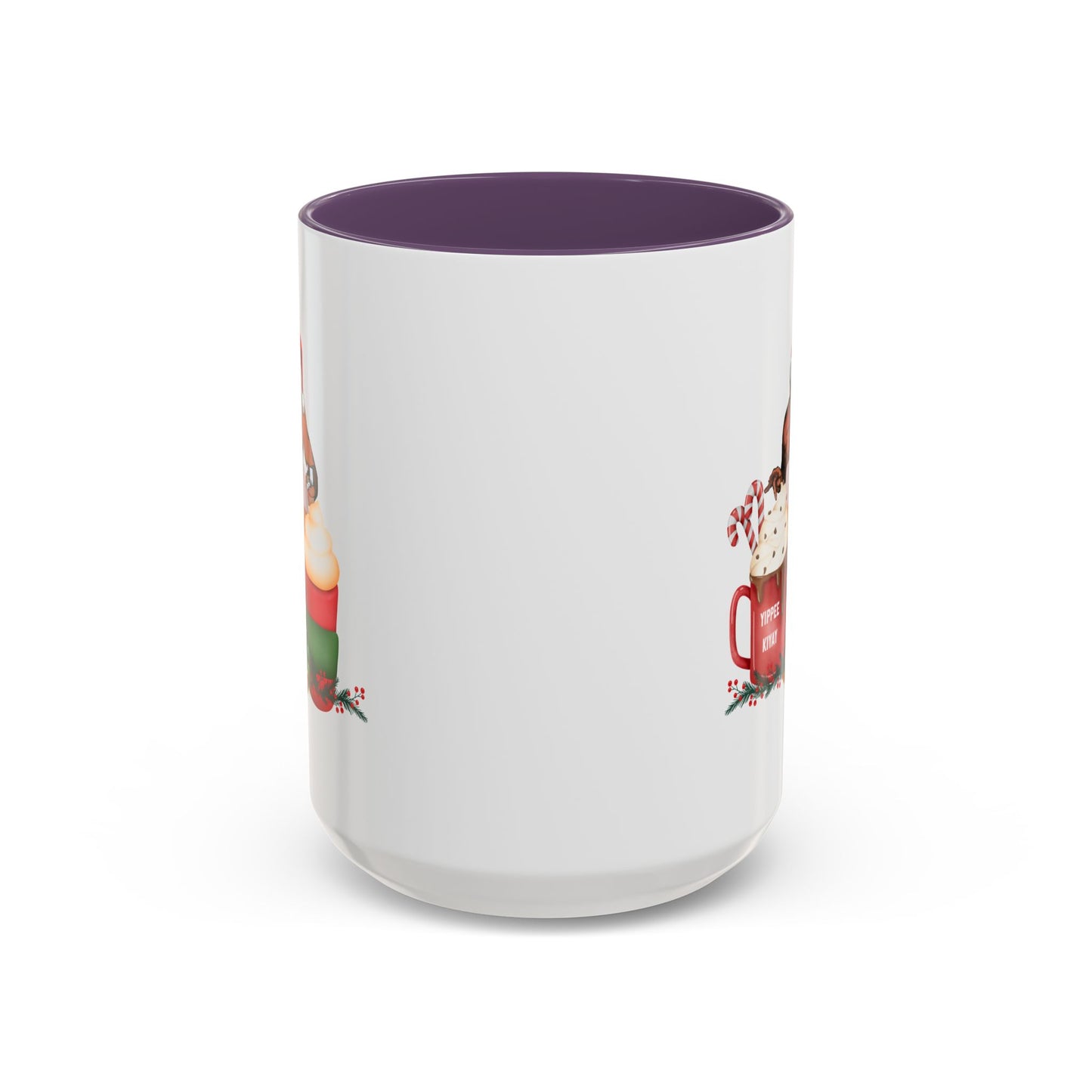 Cute Yippee Kiyay Nostalgic Movie Quote | Christmas Movie Fan Gift | Funny Christmas Gift| 1980s Nostalgia |11oz Accent Mug| 15oz Accent Mug