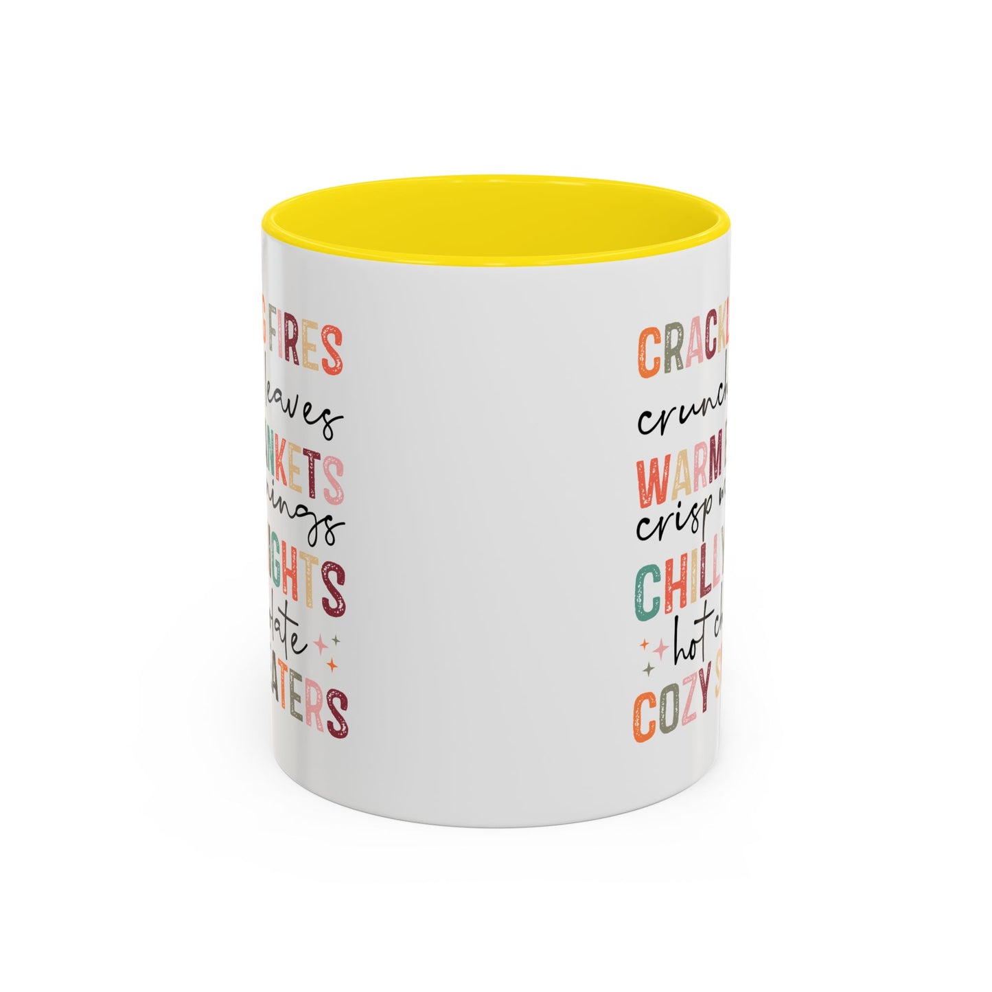 Colorful Crackling Fires Crunchy Leaves Fall Vibes Mug | Fall Season Mug | Nature Lover Gift Idea | Fall Mug | 11oz Accent Mug | 15oz Accent Mug