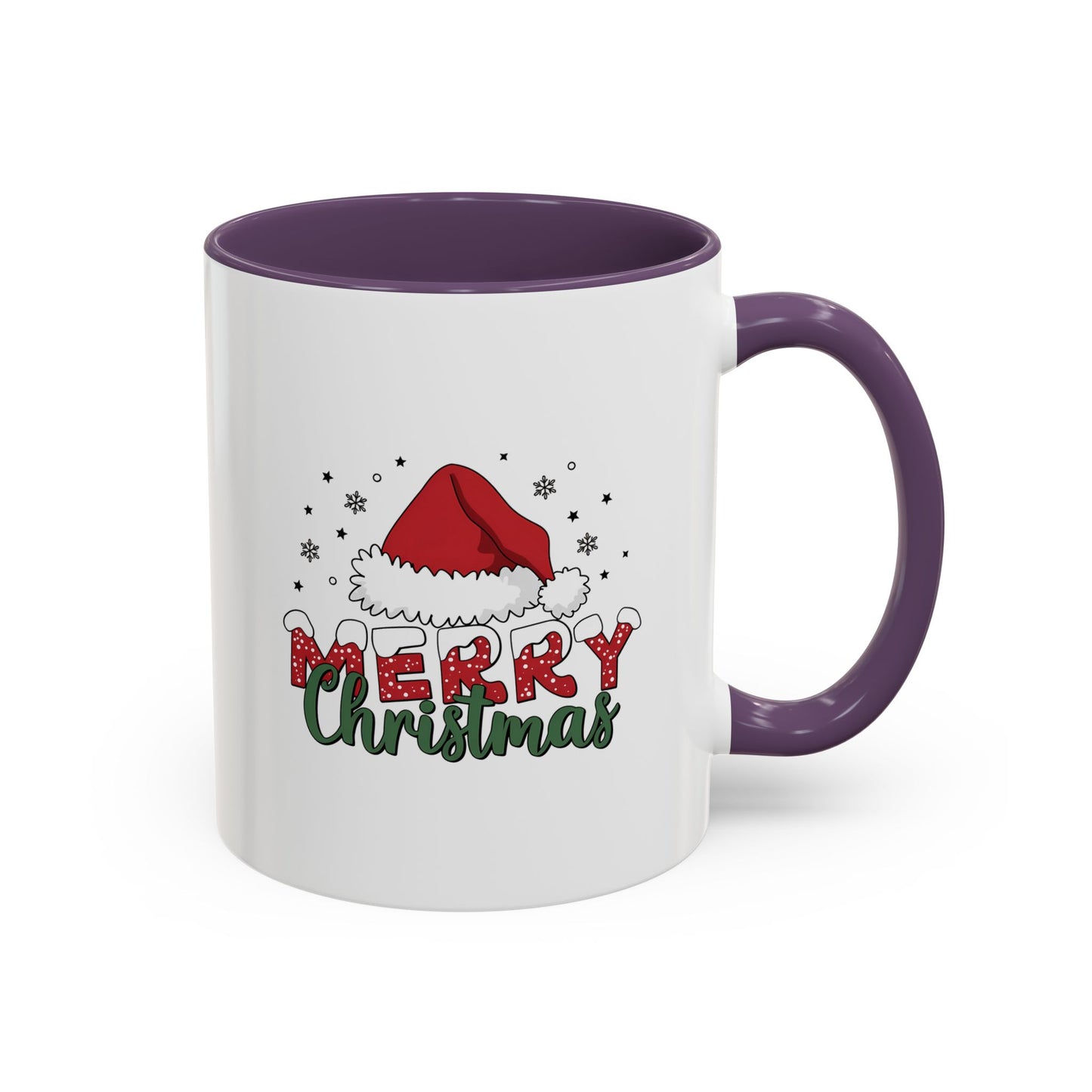 Merry Christmas Santa Hat | Cute Christmas Mug | Christmas Gift | 11oz Accent Mug | 15oz Accent Mug | Gift for Kids | Teen Gitf
