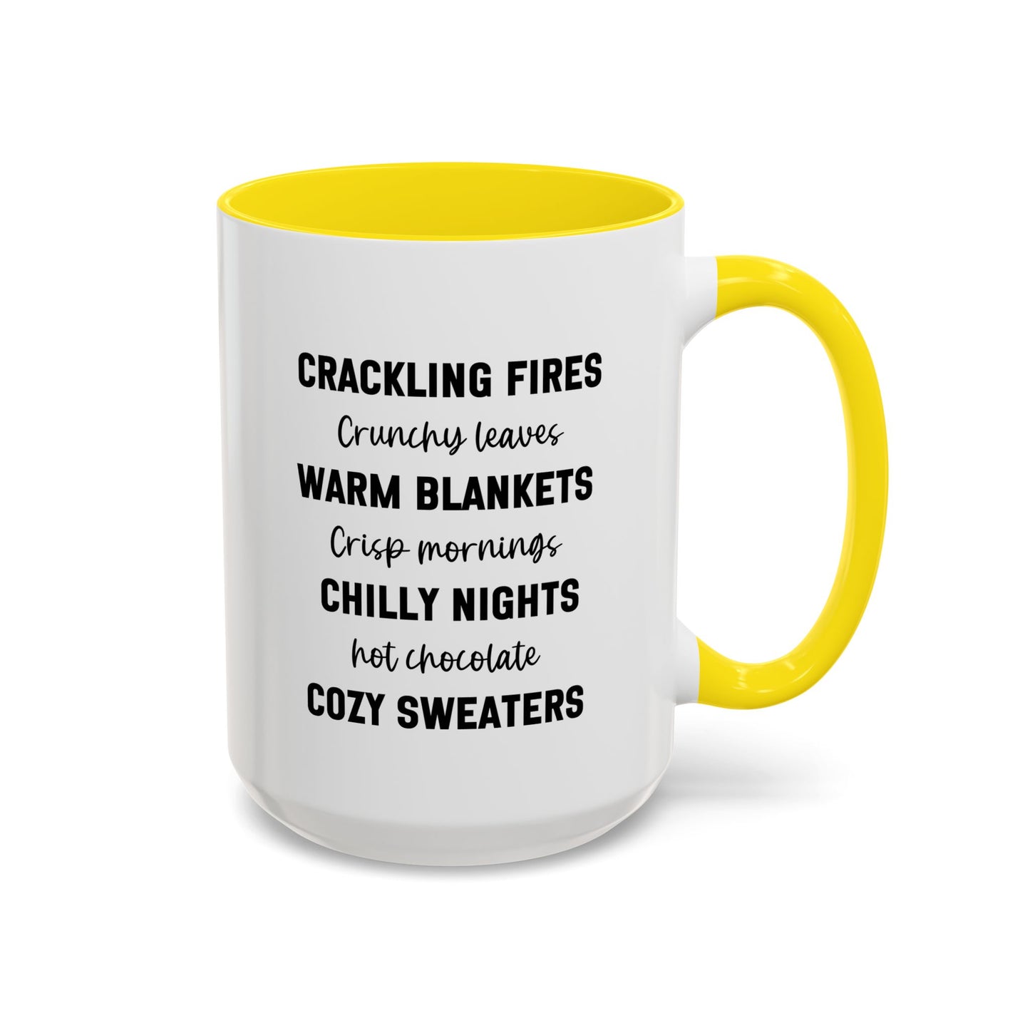 Crackling Fires Crunchy Leaves Fall Vibes Mug | Fall Season Mug | Nature Lover Gift Idea | Fall Mug | 11oz Accent Mug | 15oz Accent Mug