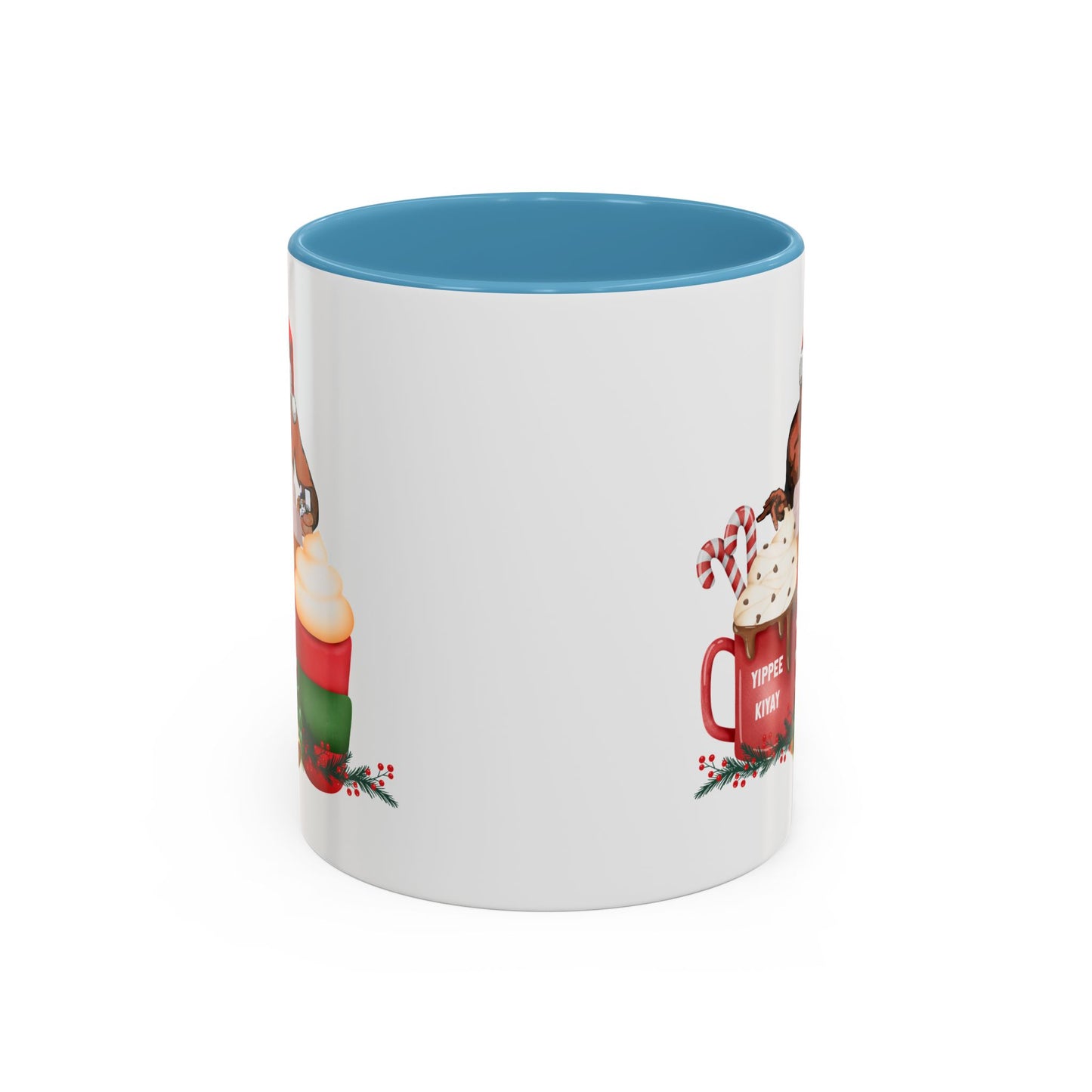 Cute Yippee Kiyay Nostalgic Movie Quote | Christmas Movie Fan Gift | Funny Christmas Gift| 1980s Nostalgia |11oz Accent Mug| 15oz Accent Mug