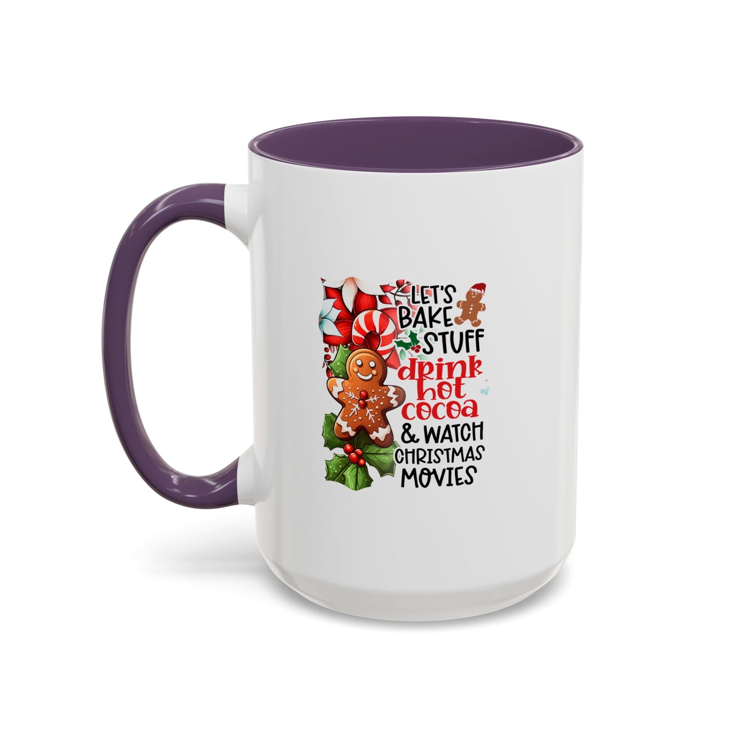 Cute Gingerbread Christmas Mug | Christmas Gift Idea | Christmas Movie Watching Mug | 11oz Accent Mug | 15oz Accent Mug | Gift Idea