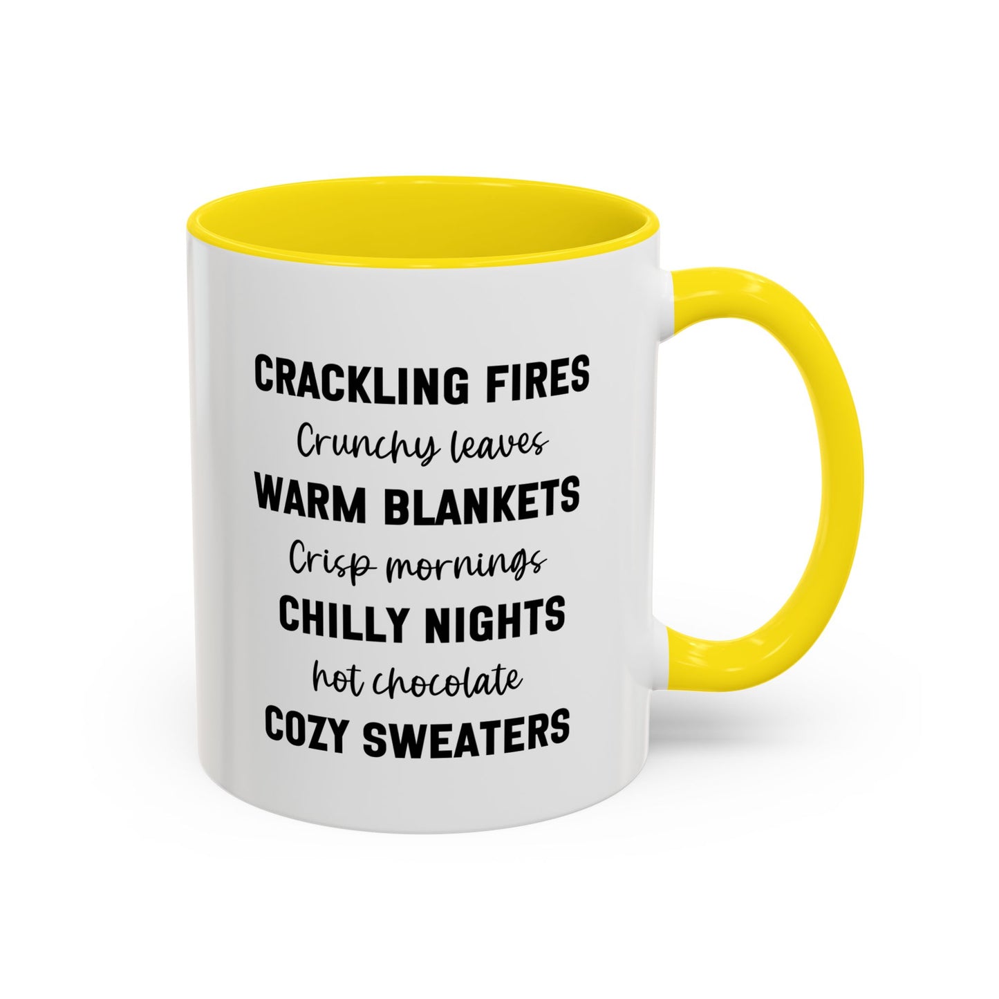 Crackling Fires Crunchy Leaves Fall Vibes Mug | Fall Season Mug | Nature Lover Gift Idea | Fall Mug | 11oz Accent Mug | 15oz Accent Mug