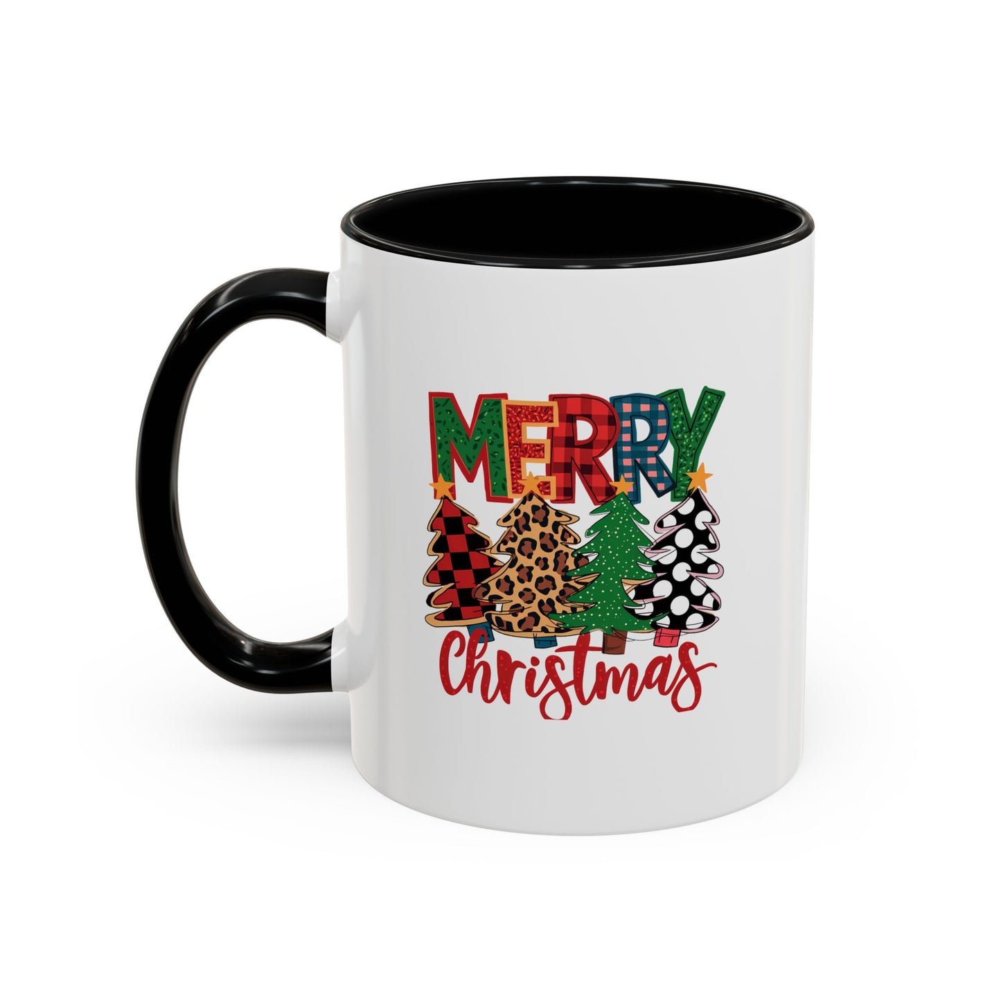 Colorful Merry Christmas Trees Mug | Christmas Mug | Christmas Gift | 11oz Accent Mug | 15oz Accent Mug