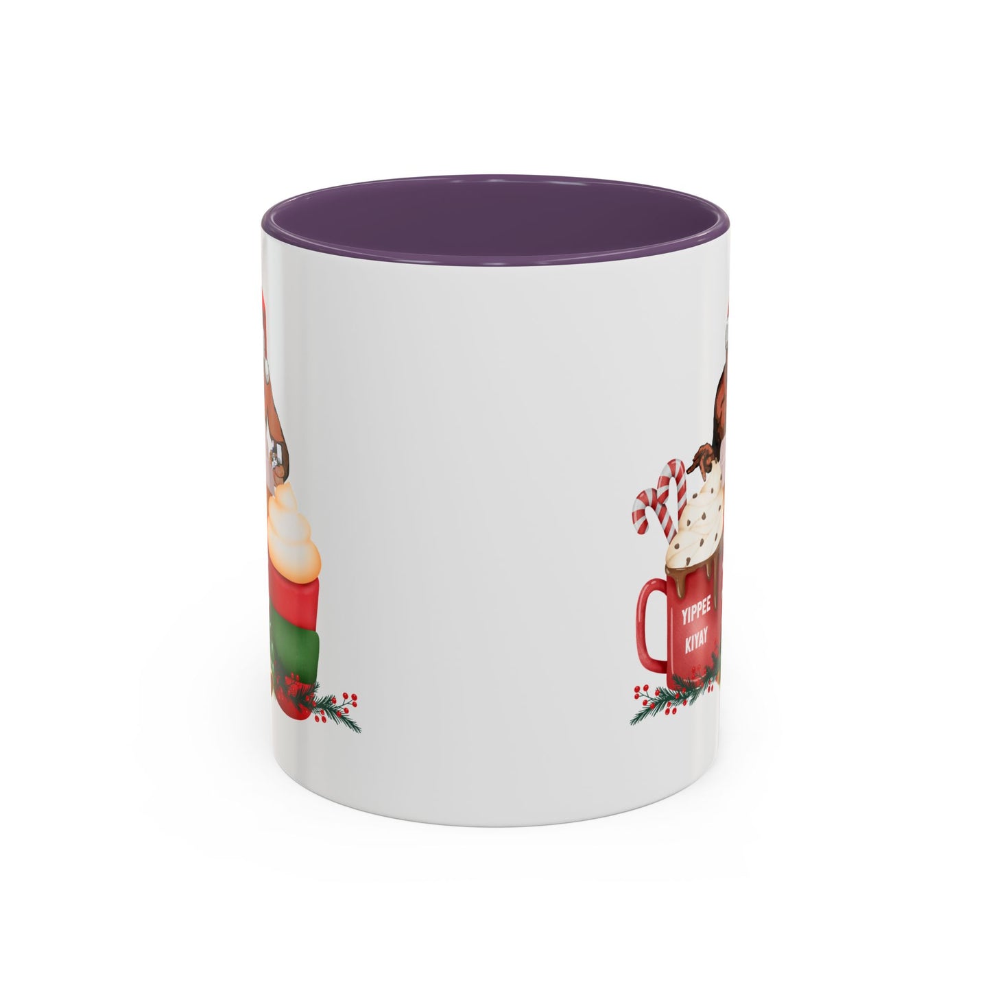 Cute Yippee Kiyay Nostalgic Movie Quote | Christmas Movie Fan Gift | Funny Christmas Gift| 1980s Nostalgia |11oz Accent Mug| 15oz Accent Mug