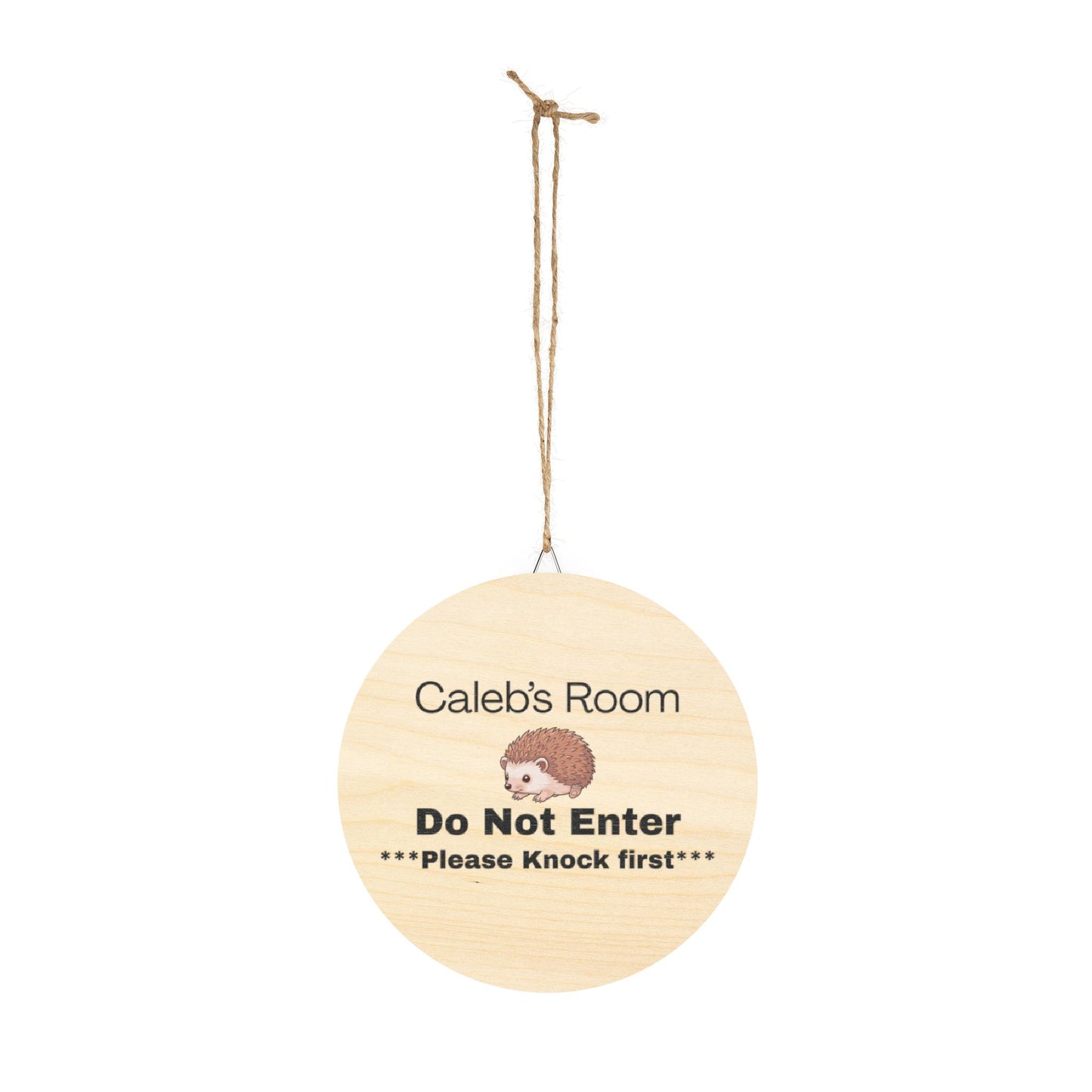 Caleb's Door Sign Personalized Wooden Door Sign - "Caleb's Room Do Not Enter" Hedgehog Plaque