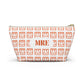 Madison Pouch Personalized Monogram Accessory Pouch — Orange Monogram 'MRE' T-Bottom Makeup Bag