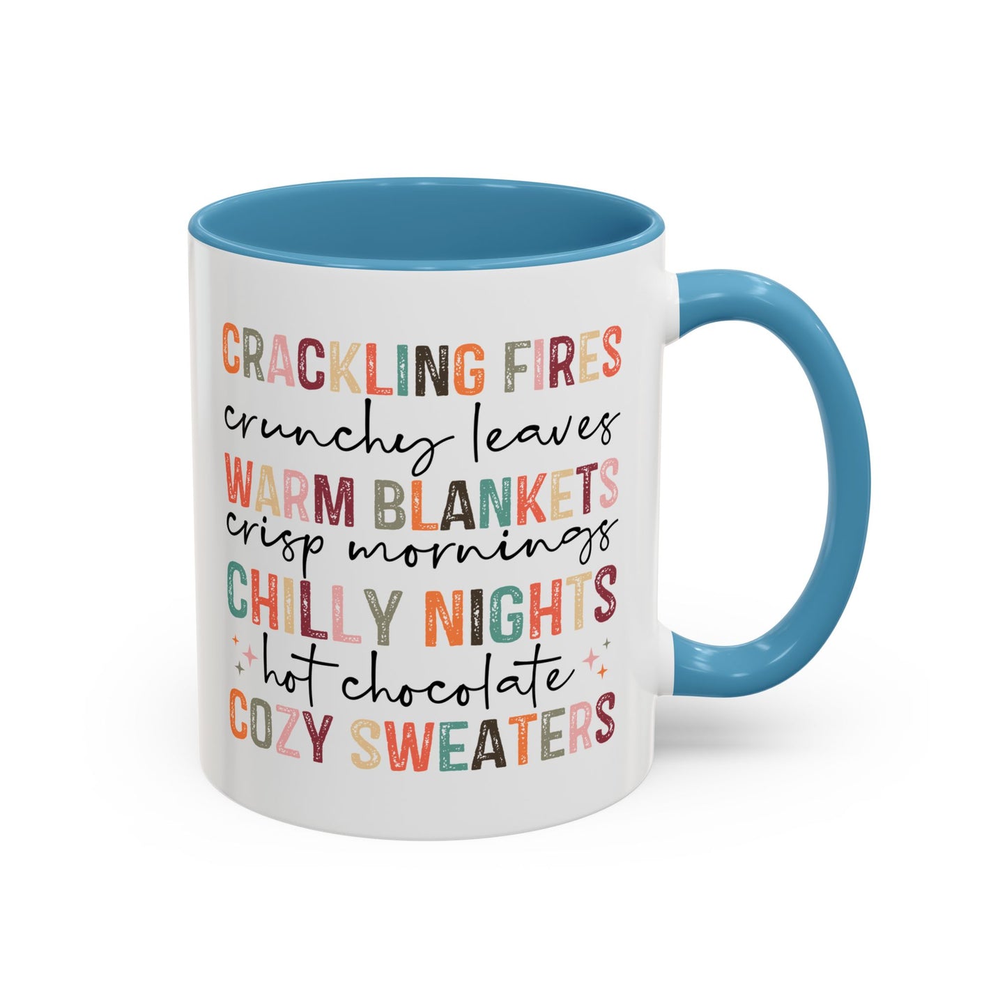 Colorful Crackling Fires Crunchy Leaves Fall Vibes Mug | Fall Season Mug | Nature Lover Gift Idea | Fall Mug | 11oz Accent Mug | 15oz Accent Mug