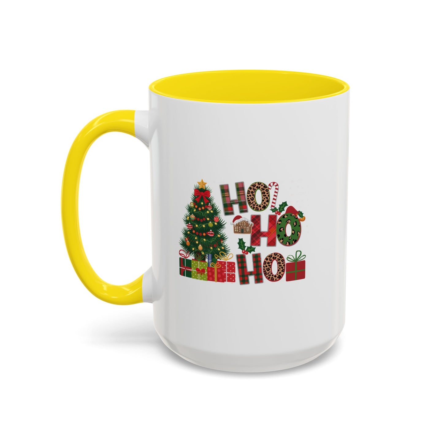 Ho Ho Ho Christmas Mug | Cute Christmas Tree Gift Mug | Christmas Gift | 11oz Accent Mug | 15oz Accent Mug