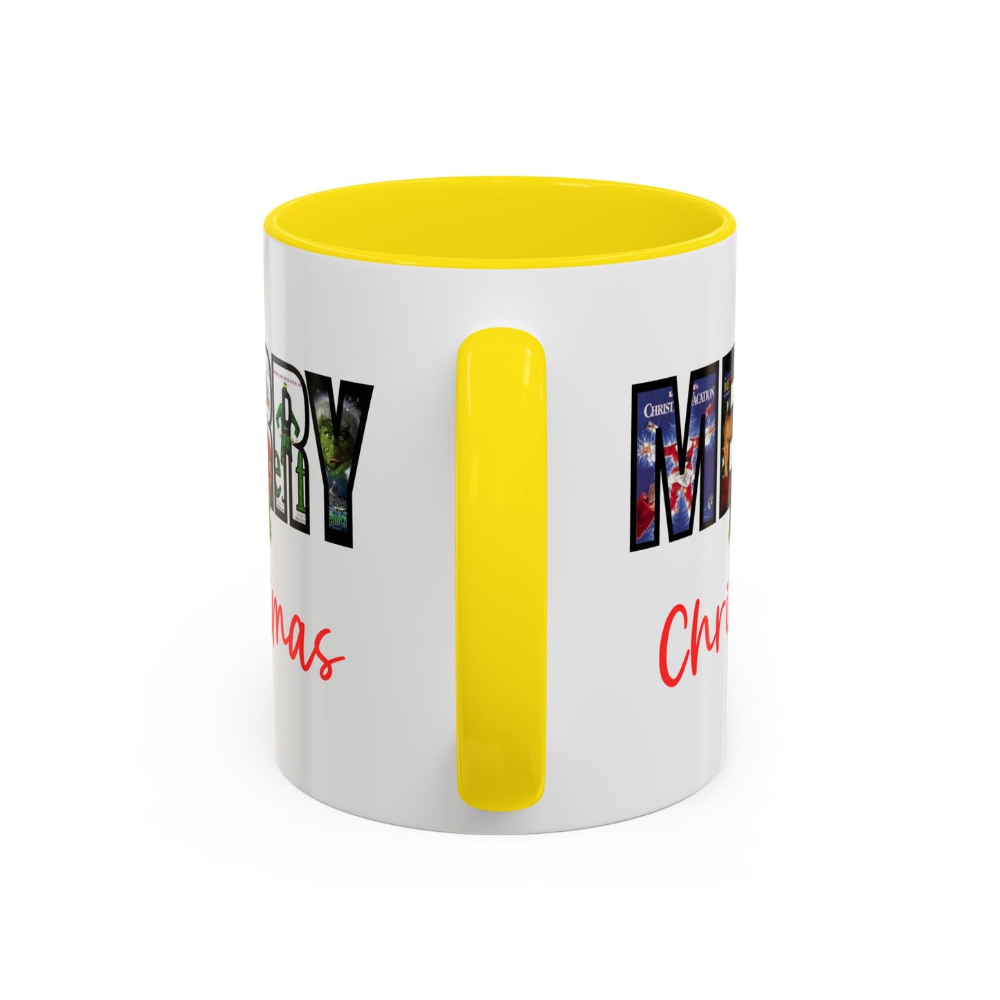 Cute Merry Christmas Nostalgic Holiday Movie Poster Mug | Christmas Gift | Christmas Bells | 11oz Accent Mug | 15oz