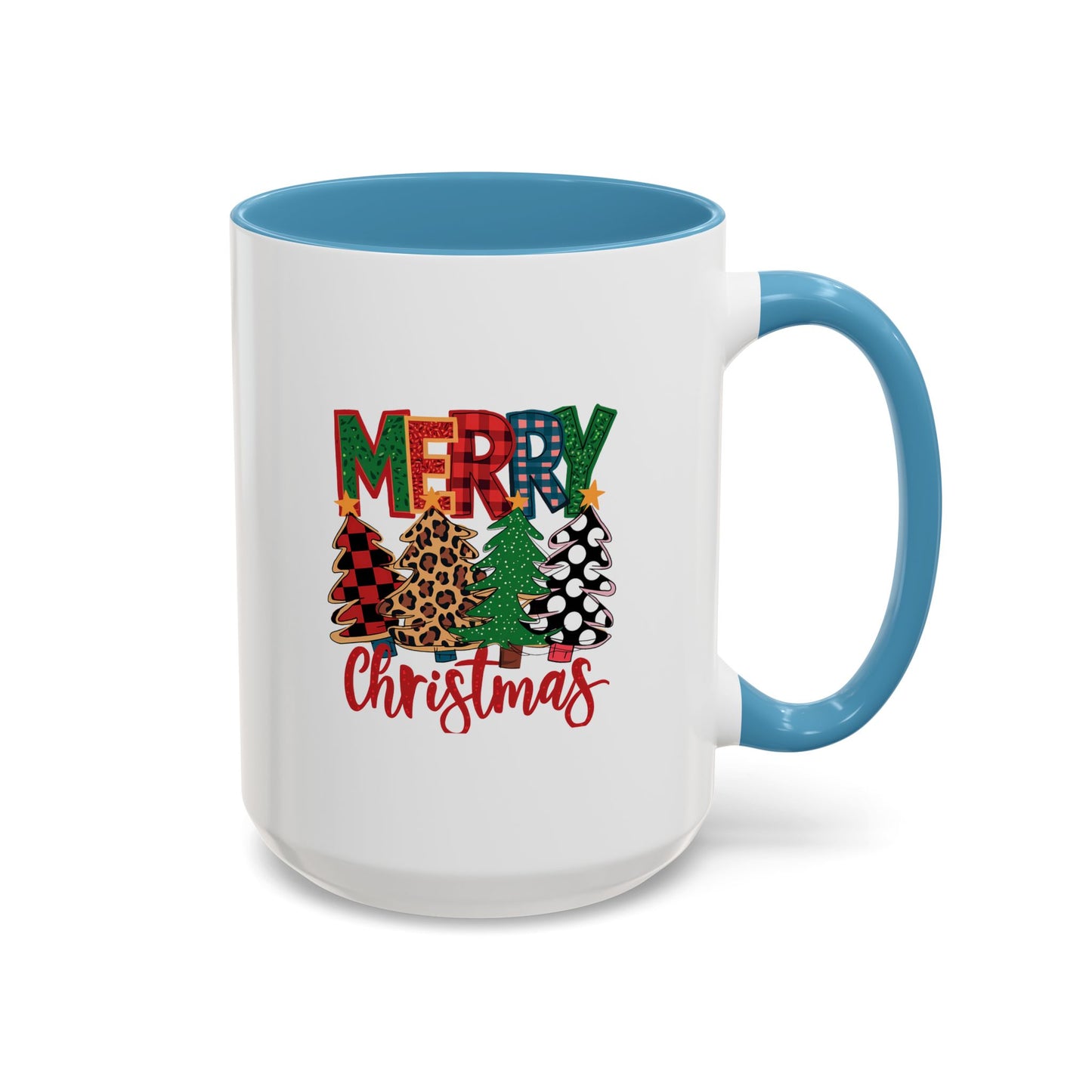 Colorful Merry Christmas Trees Mug | Christmas Mug | Christmas Gift | 11oz Accent Mug | 15oz Accent Mug