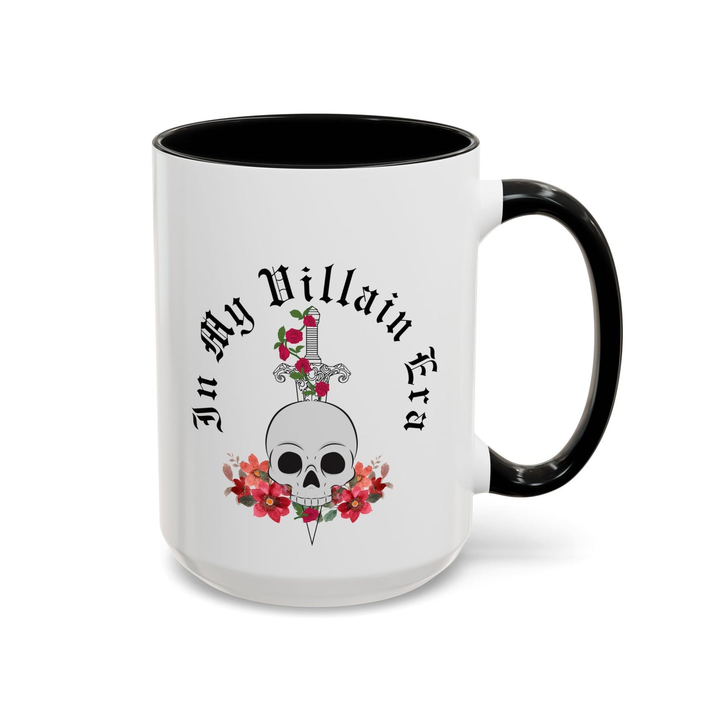 Cute In My Villain Era Mug | Villain Era | Decorative Roses with Skull Mug | Cute Villain Mug | 11oz Accent Mug | 15oz Accent Mug