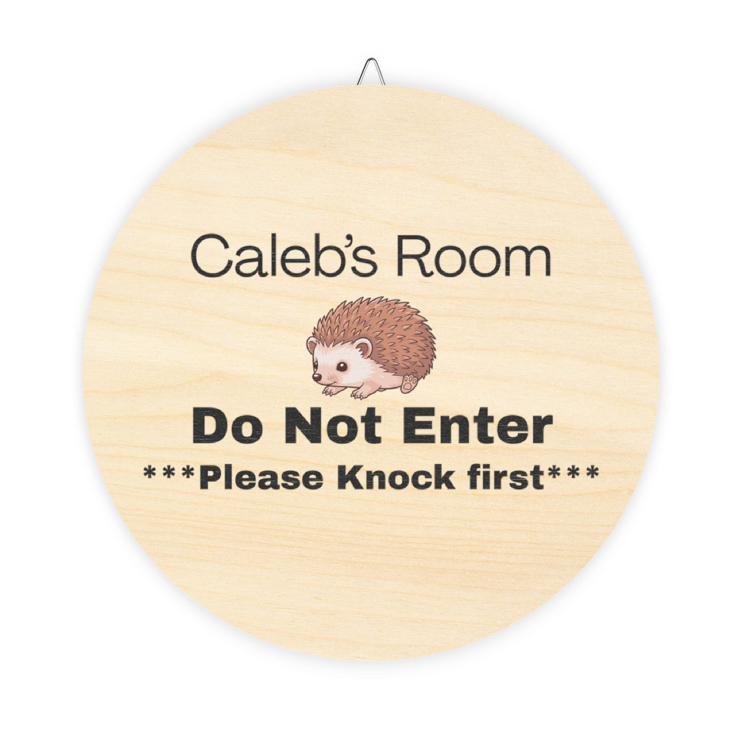 Caleb's Door Sign Personalized Wooden Door Sign - "Caleb's Room Do Not Enter" Hedgehog Plaque